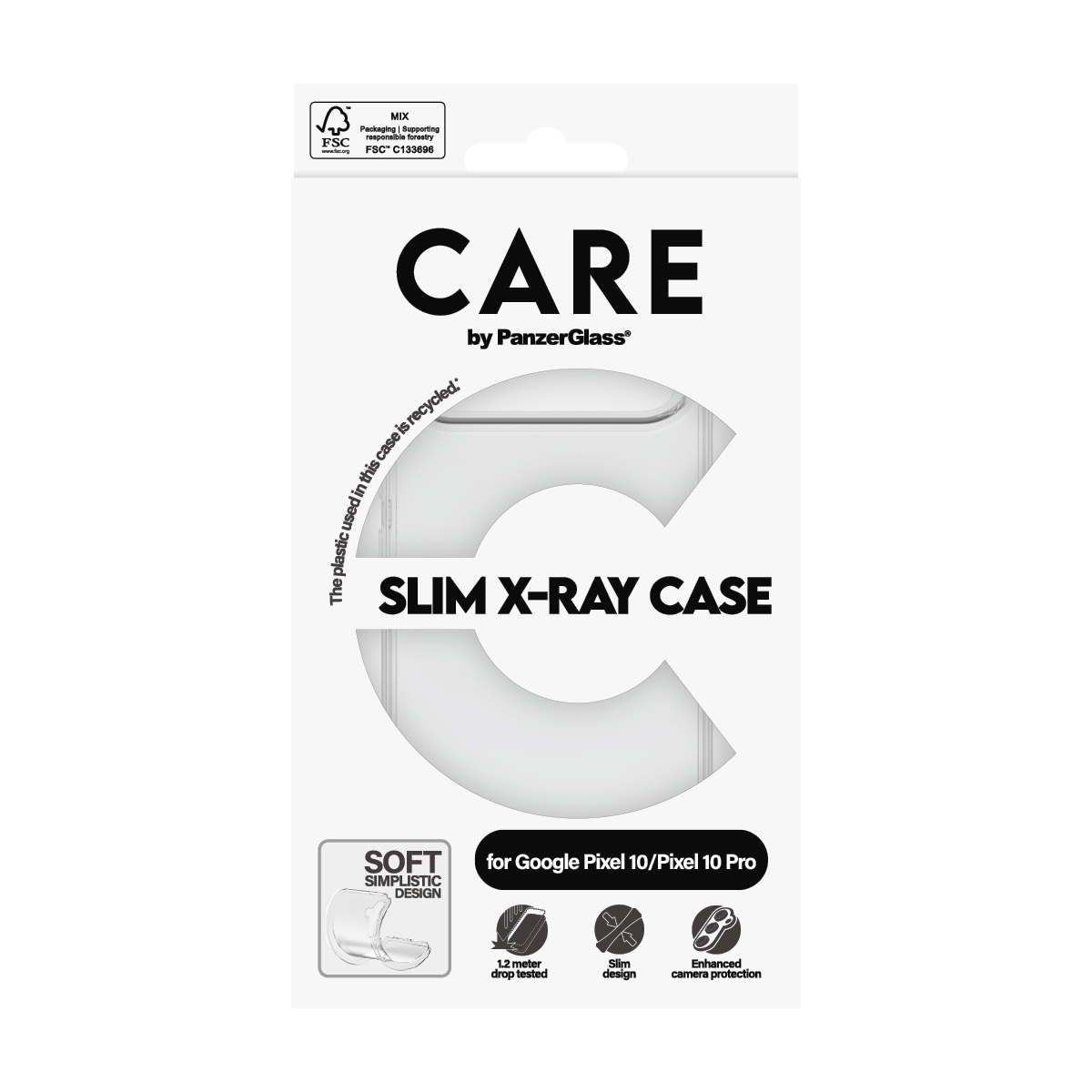 CARE by PanzerGlass Handyhülle »Slim X-Ray Case für Google Pixel 10/10 Pro«, Google Pixel 10-Google Pixel 10 Pro, Backcover, Schutzhülle, Handyschutzhülle, Case, Schutzcase, stoßfest