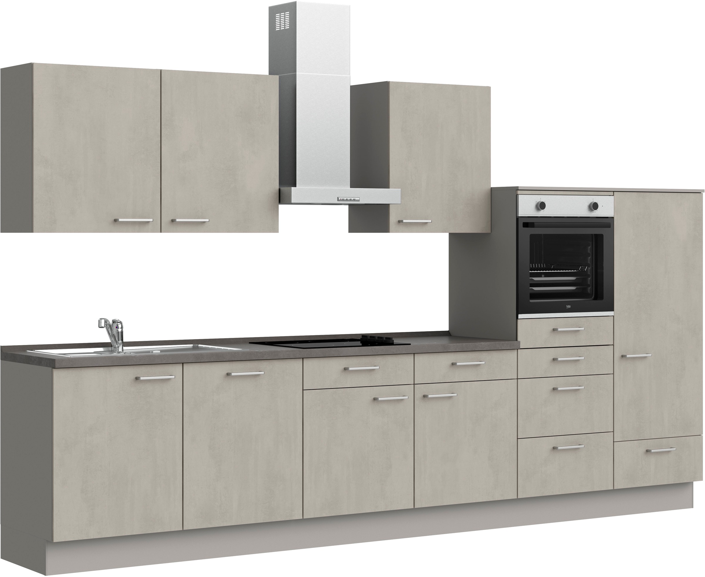 nobilia® Küchenzeile »"Riva basic"«, vormontiert, Ausrichtung wählbar, Breite 360 cm, mit E-Geräten