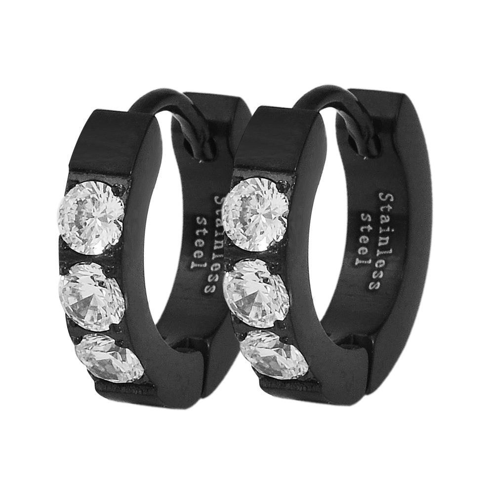 Adelia´s Klappcreolen »Damen Ohrringe – Klappcreole aus Edelstahl mit Strass Steinchen« Ideal als Geschenk – dezent und elegant