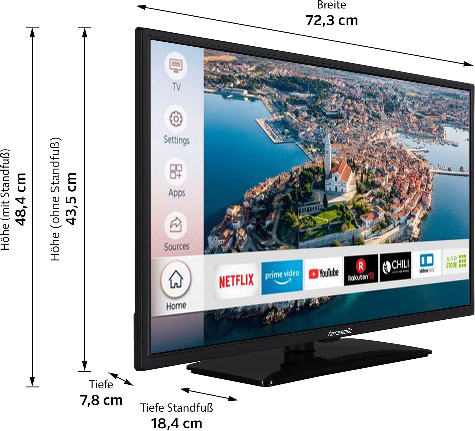80 BAUR Smart-TV Zoll, »32H500FDSII«, LED-Fernseher | cm/32 Full Hanseatic HD,