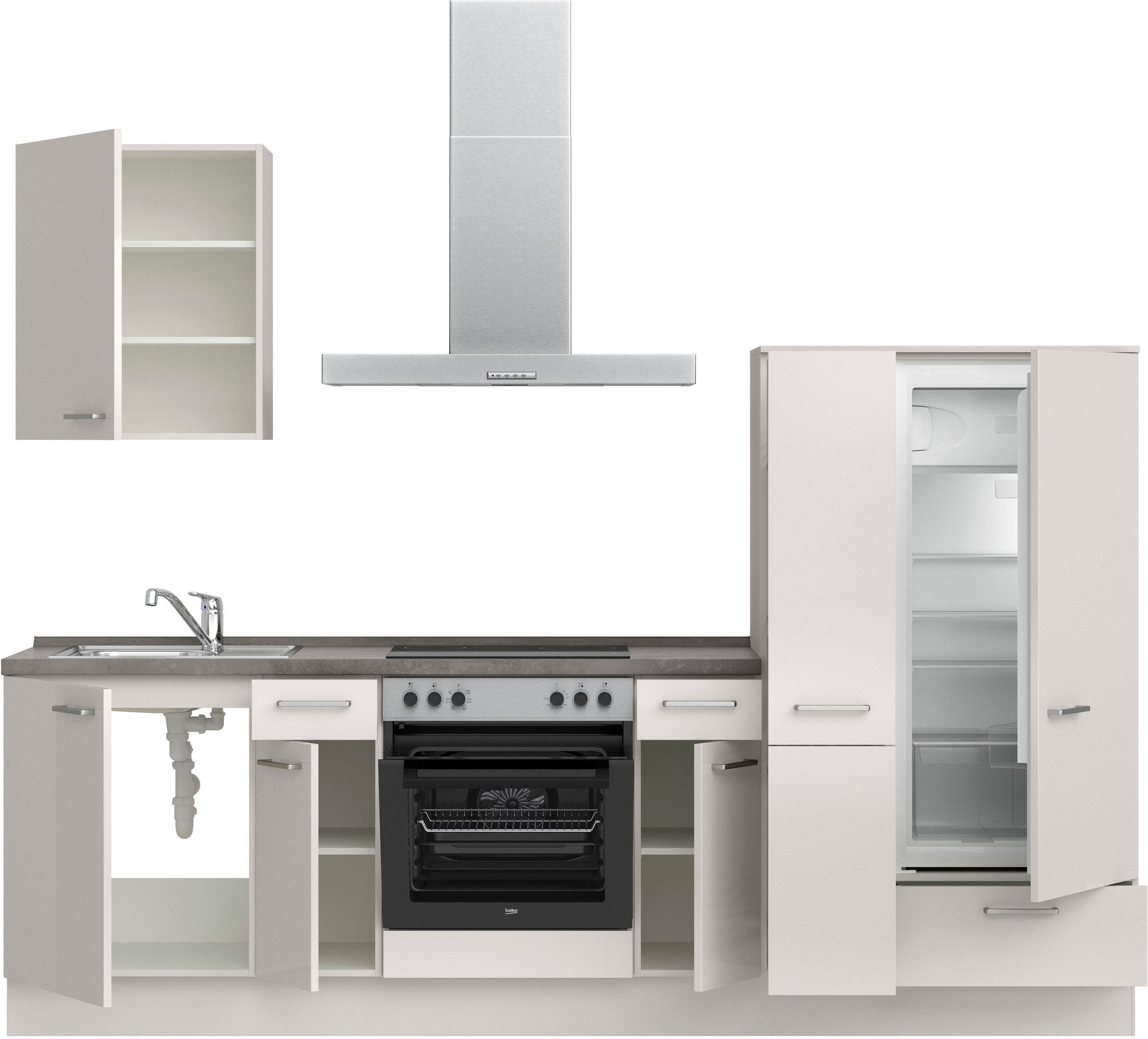 nobilia® Küchenzeile »"Flash I"« vormontiert, Ausrichtung wählbar, Breite 270 cm, wahlw. mit E-Geräten