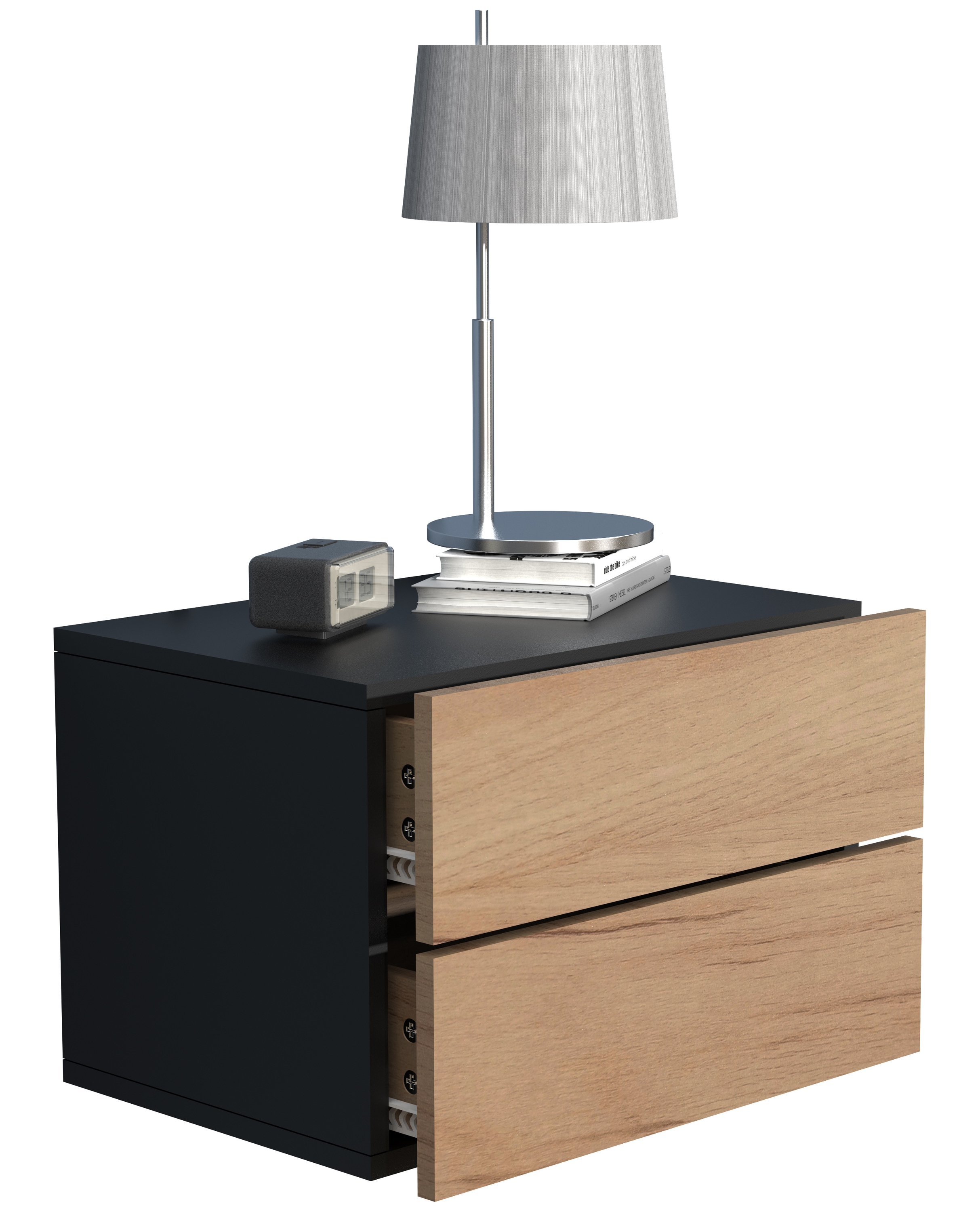 VCM Nachttisch "Holz Wandschublade Wand Hänge Nachttisch Usal L45" 1 Stk. tlg.