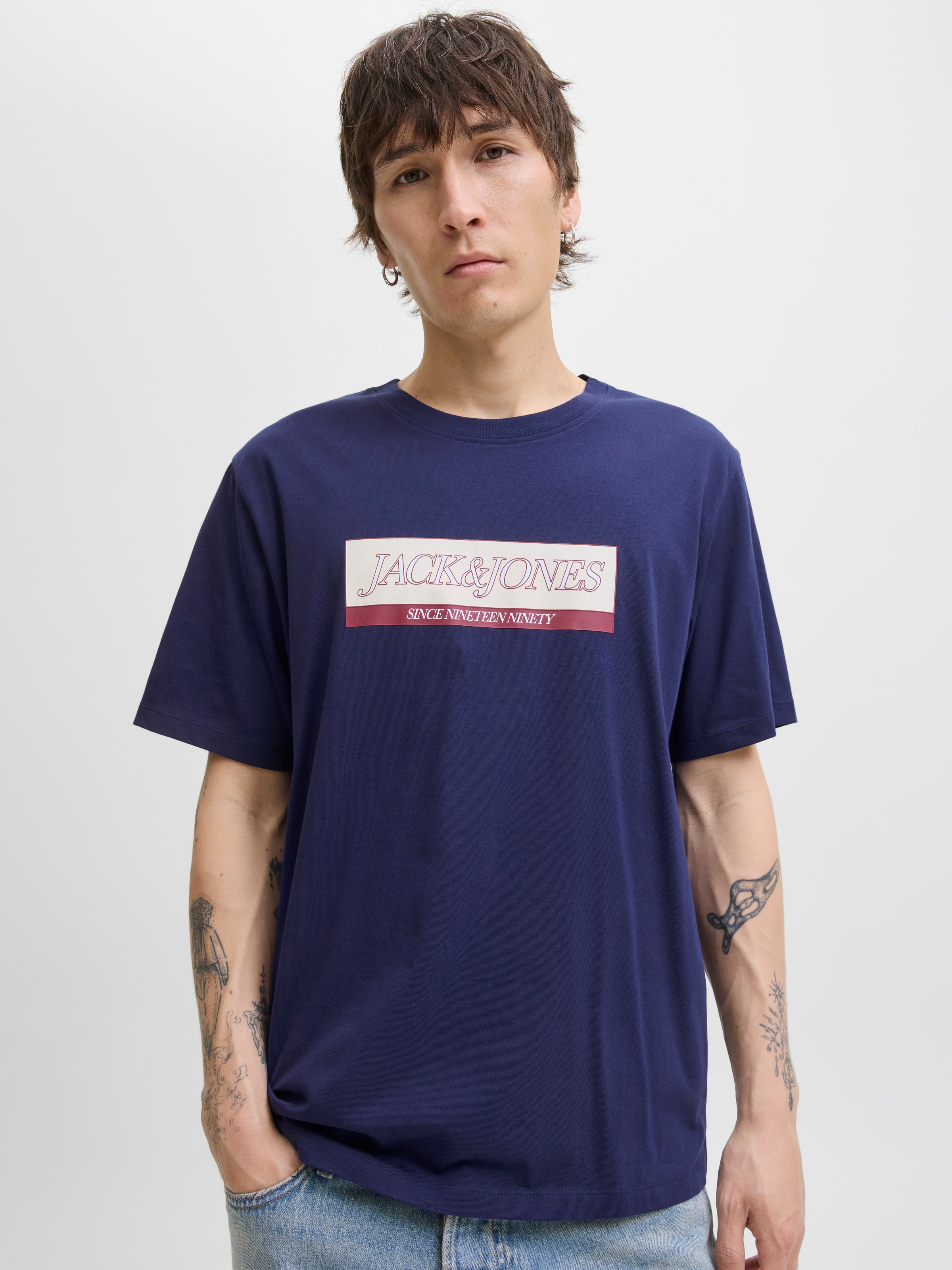 Jack & Jones T-Shirt "JORINWOOD BLOCK BRANDING TEE SS CN" günstig online kaufen
