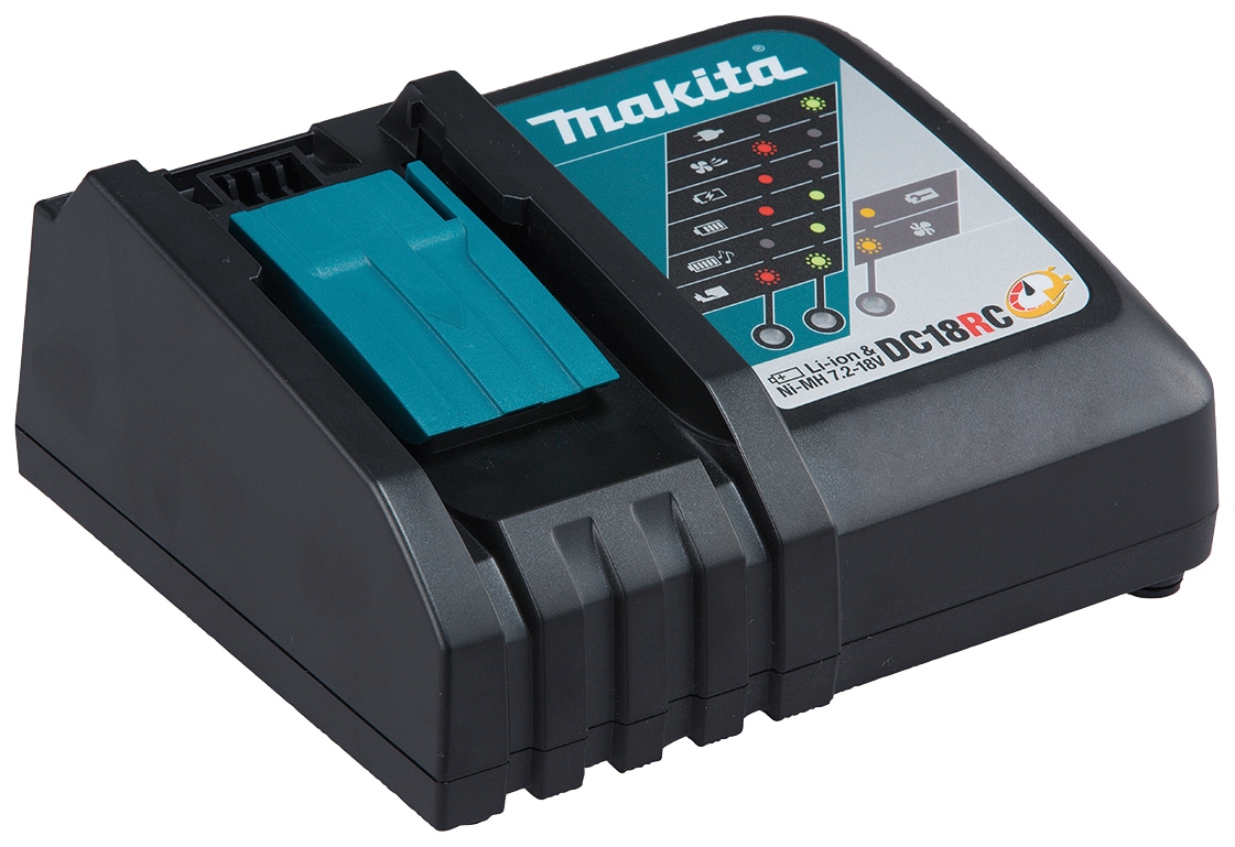 Makita Akku-Ladestation "DC18RC", Schnellladegerät für Akkus der LXT-Serie mit 14,4 V und 18 V