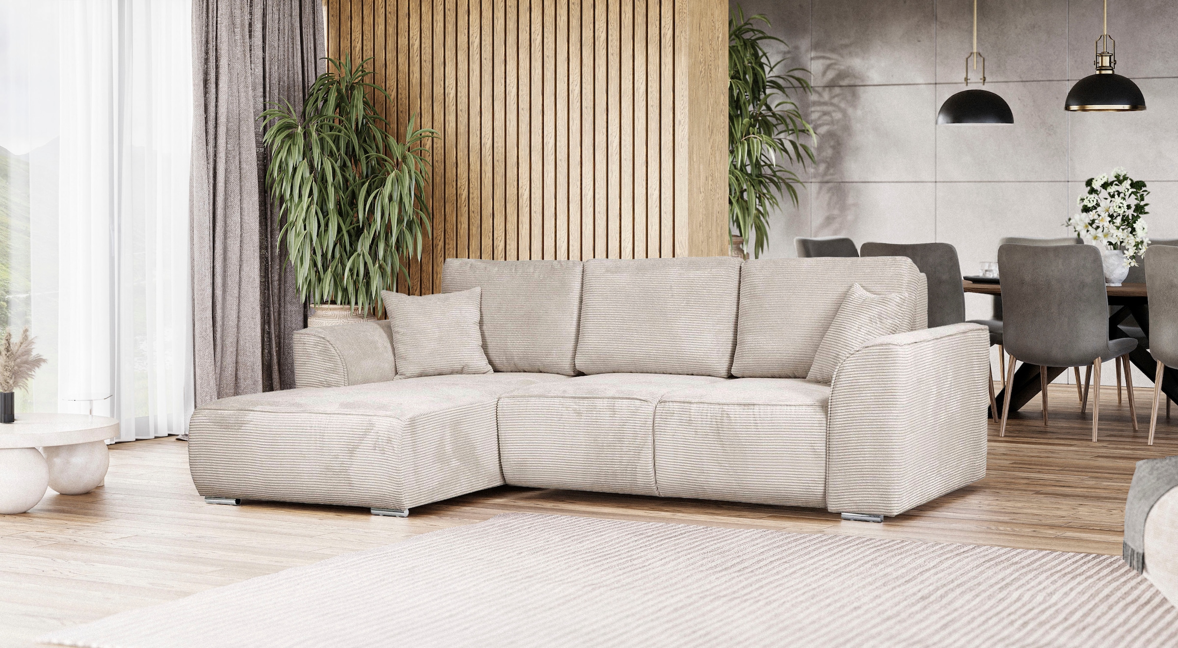 OTTO HOME BEATRICE Corner Sofa Beige 4