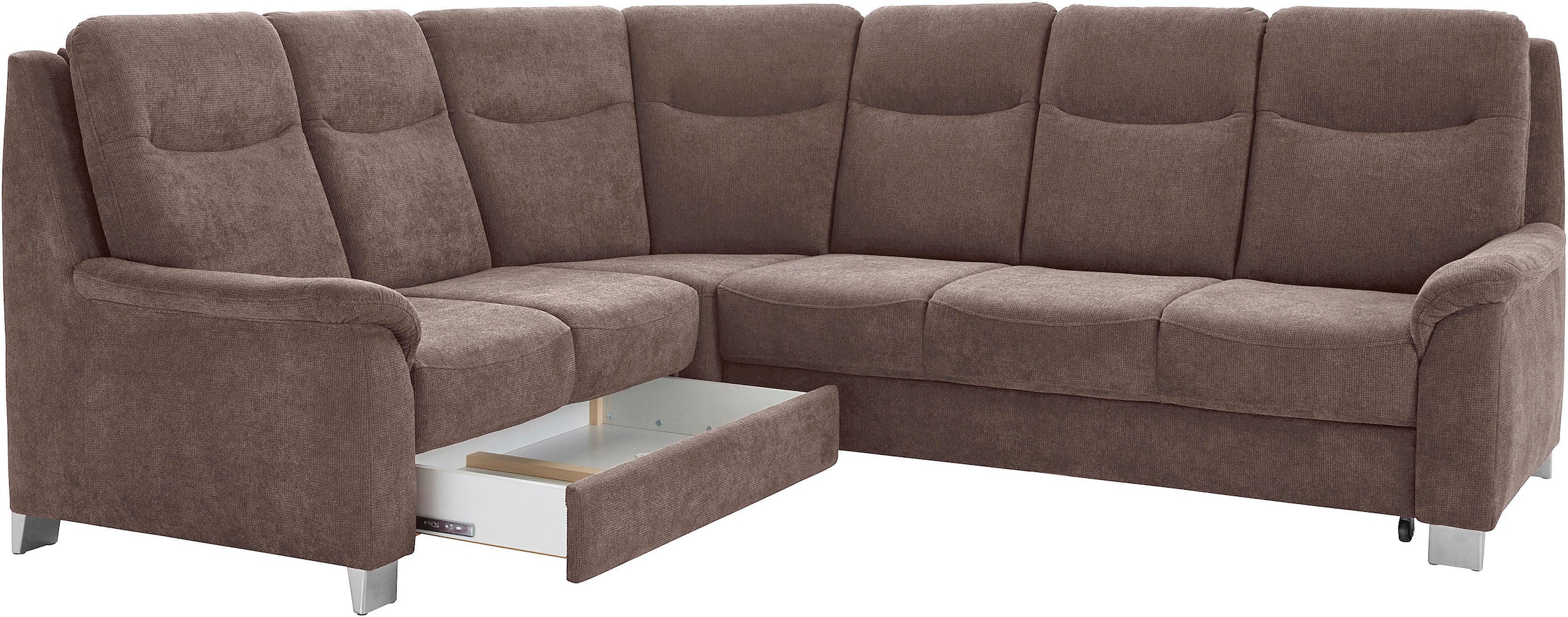 sit&more Ecksofa »Boccaccio L-Form«, mit Federkern und Kopfteilverstellung, wahlweise mit Bettfunktion