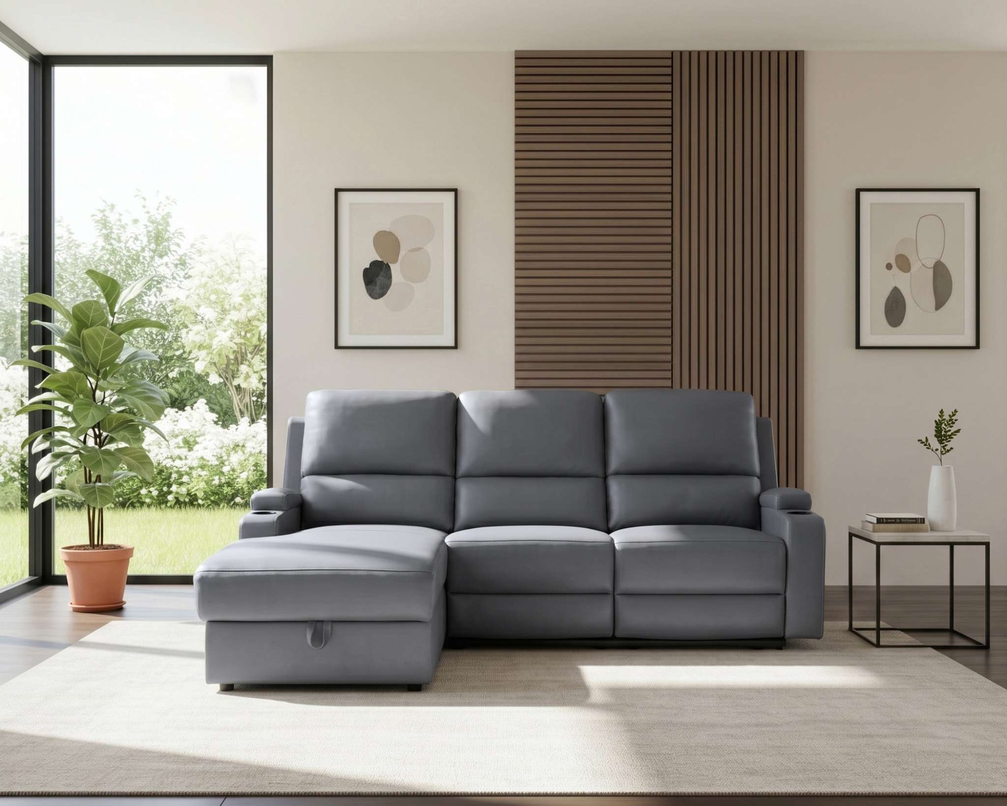 OTTO home Ecksofa "NAPORI Kunstleder, Multimediasofa, L-Form" man. oder elektr. Relaxfuntion, USB-A bei elektr. Variante, Staukasten