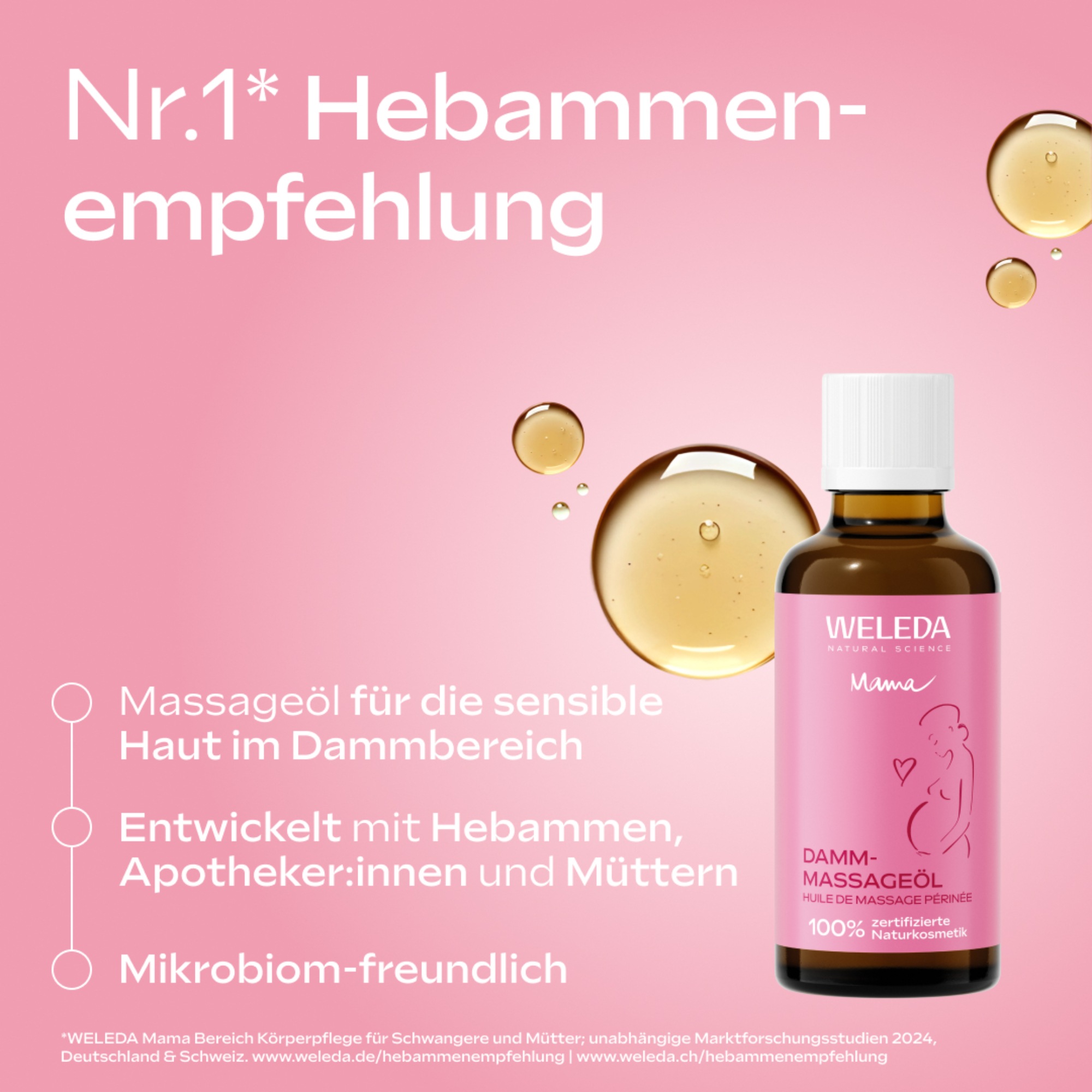 WELEDA Massageöl »DAMM-MASSAGEÖL« lockert und dehnt die Haut und bereitet sie auf die Geburt vor