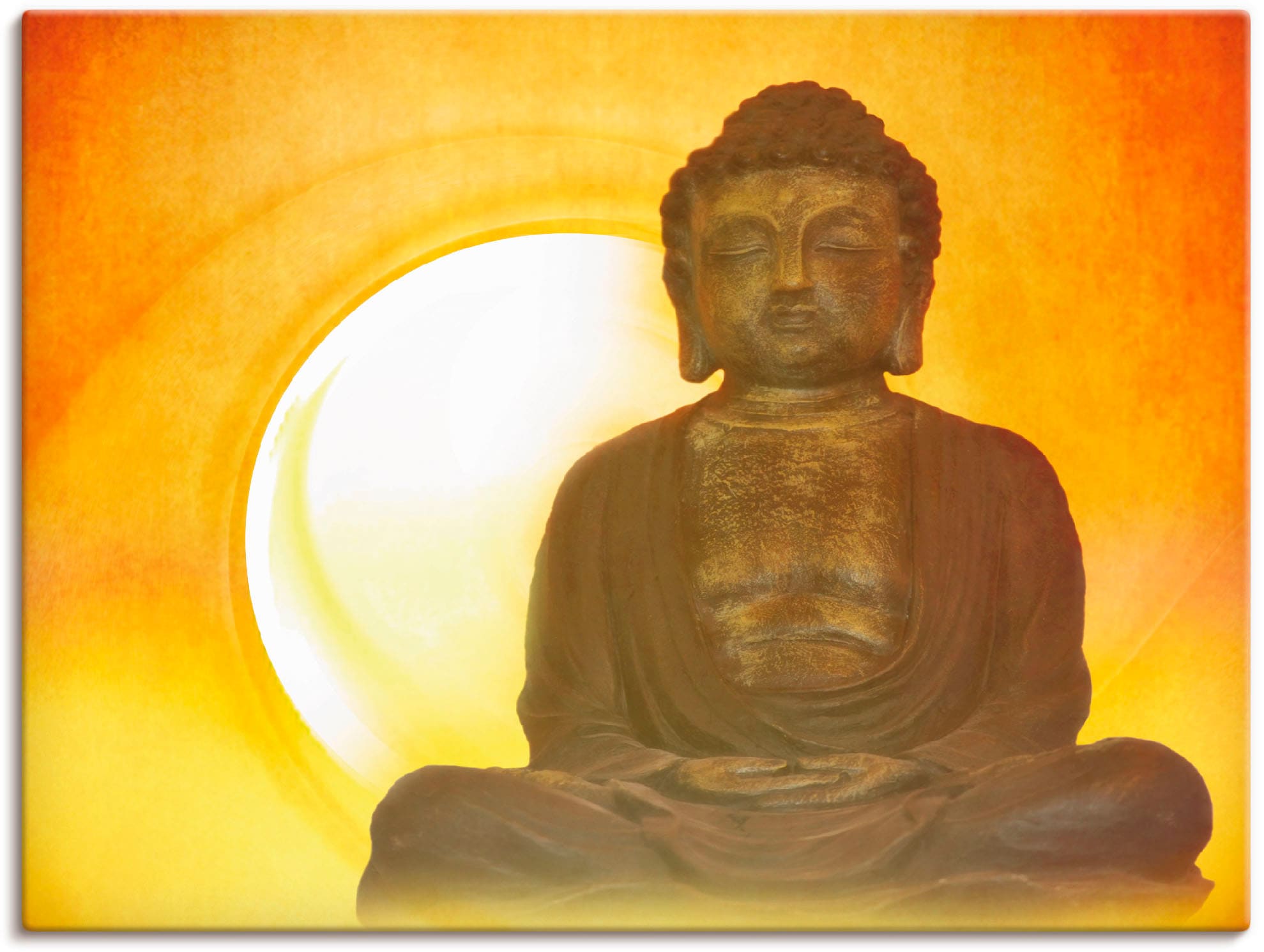 Artland Leinwandbild "Buddha 2" Religion 1 Stk. tlg. auf Holzrahmen gespannt