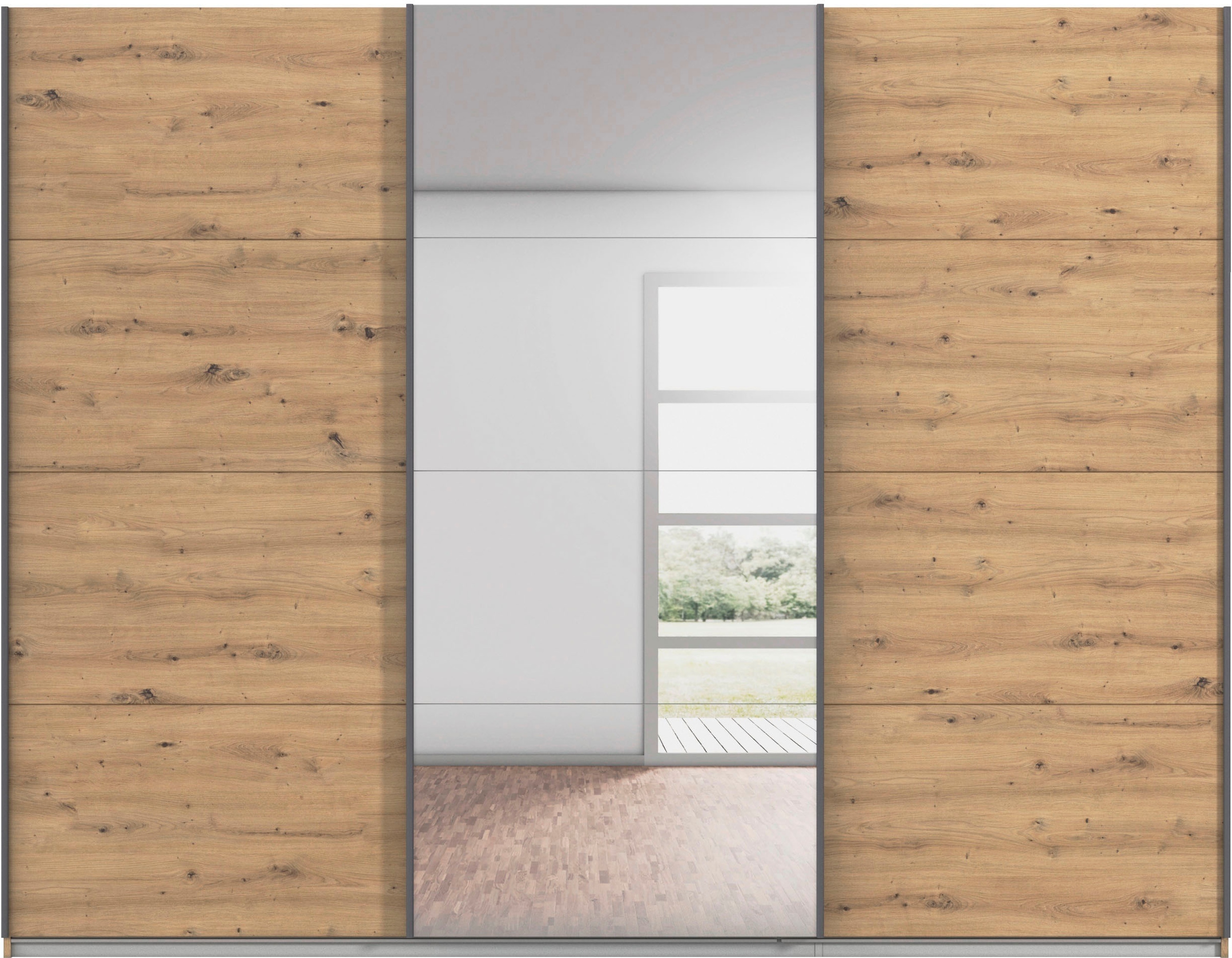 rauch Schwebetürenschrank »Kleiderschrank Schrank OTTO´S CHOICE Garderobe AGORDO«, (in zwei Griff-Farben), Top Innenausstattung, in 4 Breiten und 2 Höhen MADE IN GERMANY