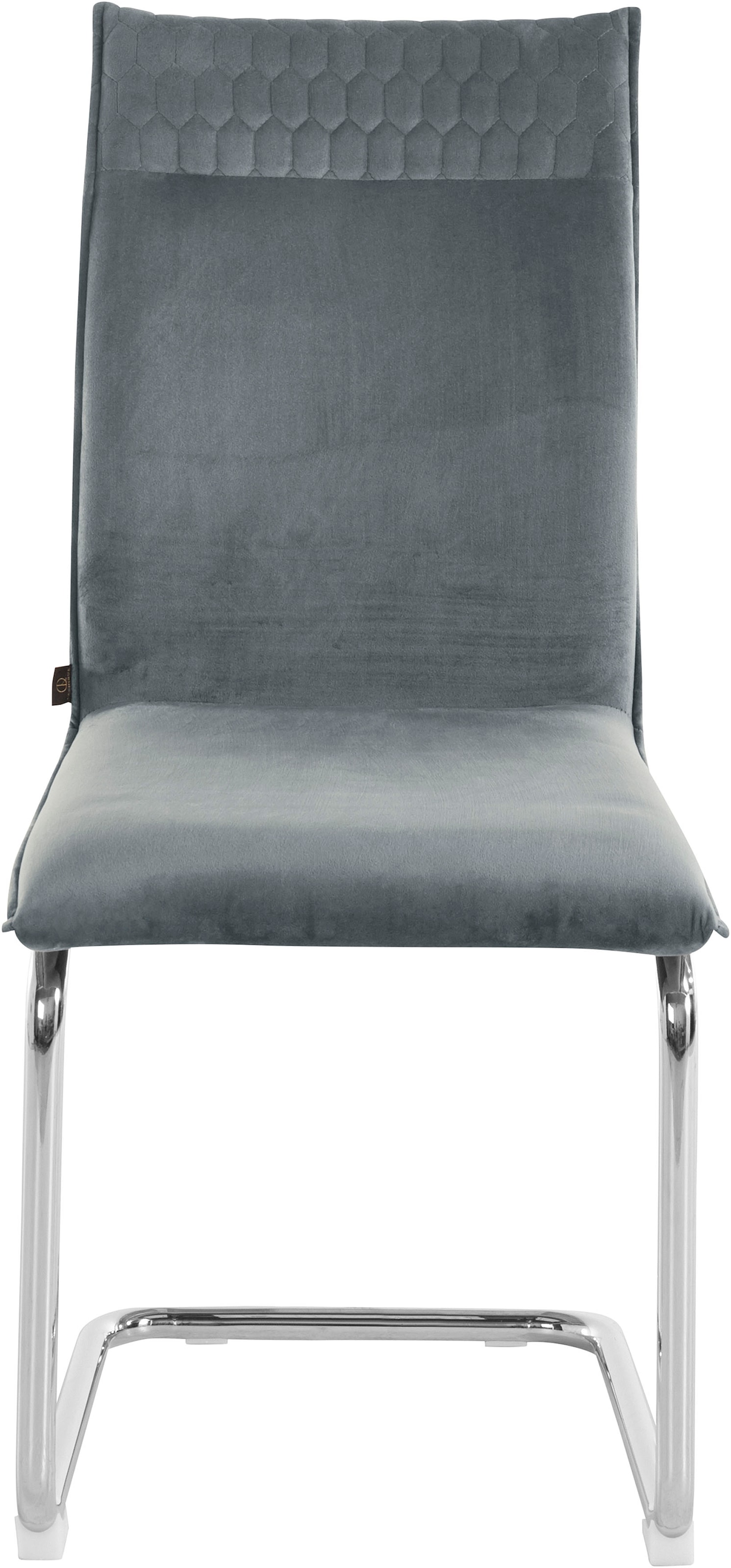 Leonique cm verchromten Set mit 47 2 »Deorwine«, Sitzhöhe BAUR erhältlich, im Metallbeinen, St., 2er Freischwinger | Veloursstoff, kaufen