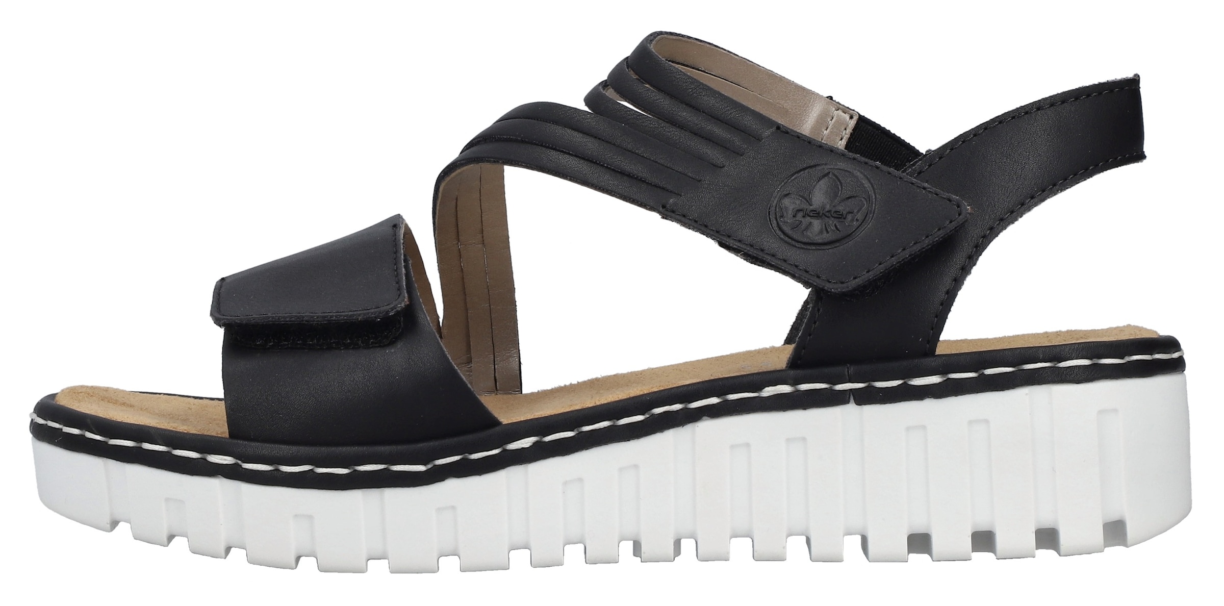 Rieker Plateausandale, Sommerschuh, Sandalette, Keilabsatz, mit Klettriemchen