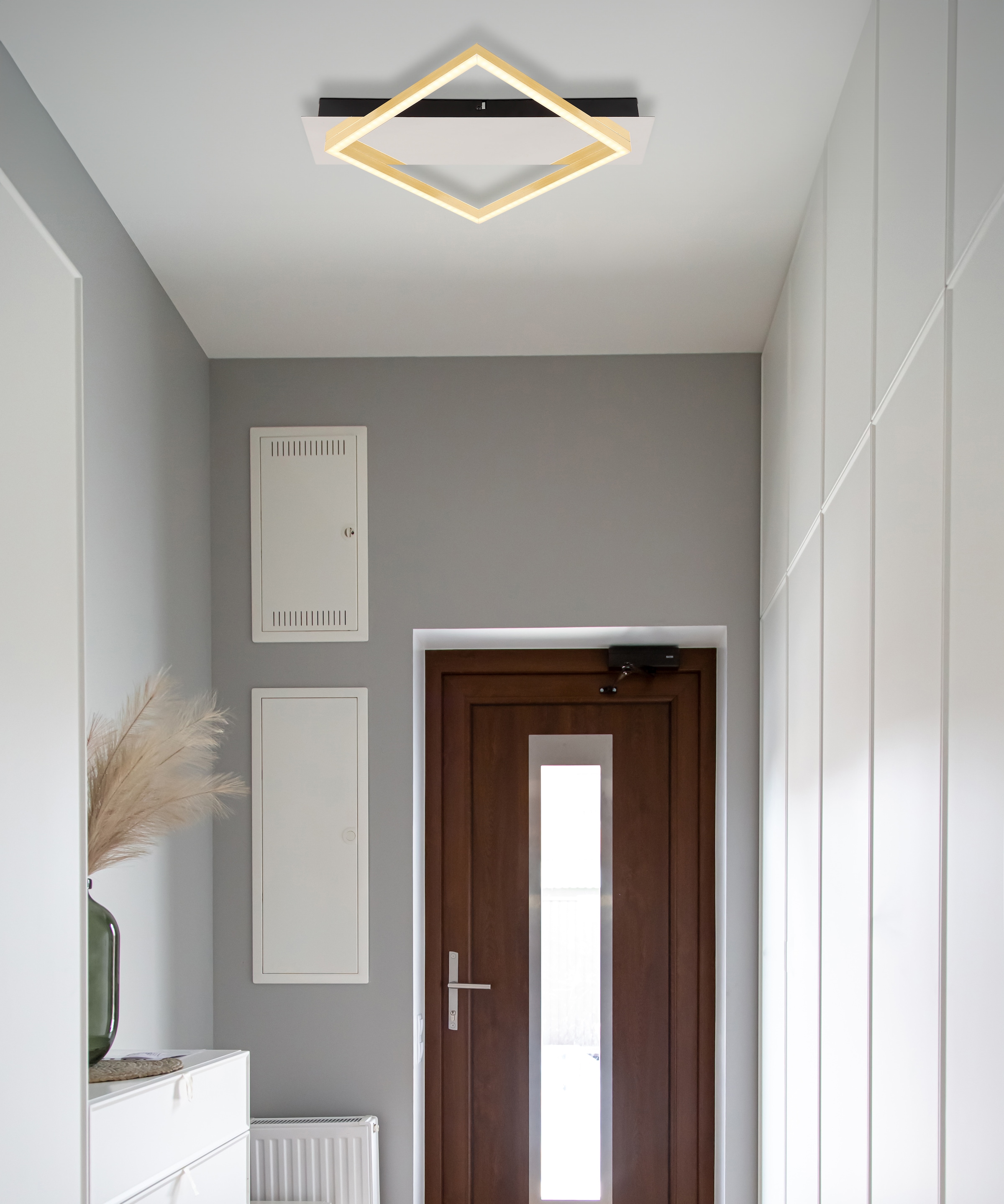 GLOBO LIGHTING LED Deckenleuchte »LESINA«, Leuchtmittel LED-Modul | LED fest integriert, Deckenlampe/Metall/goldfarben/3000K/Schlafzimmer/Wohnzimmer