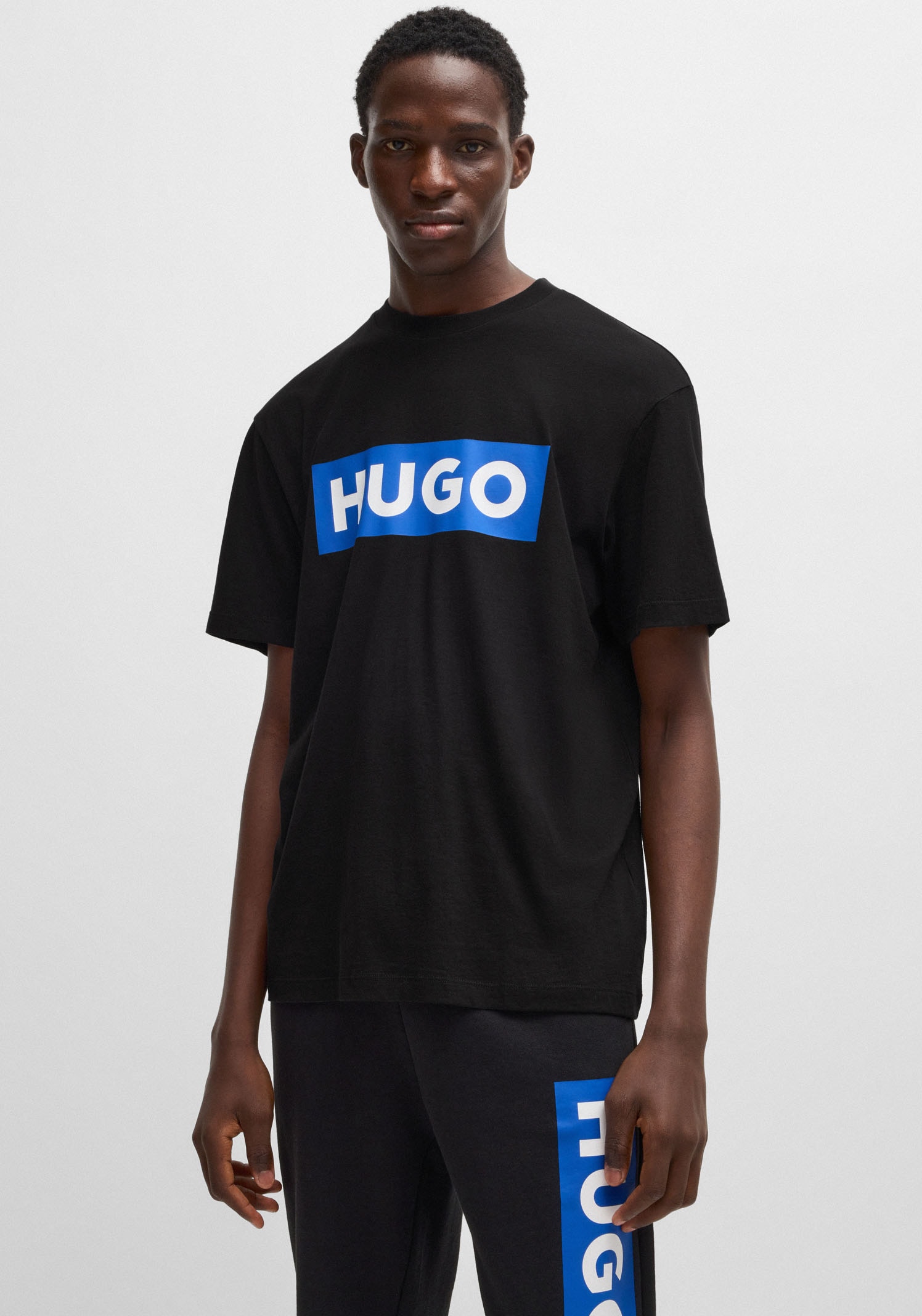 HUGO T-Shirt "Nico" mit großem Logo-Print, Unisex