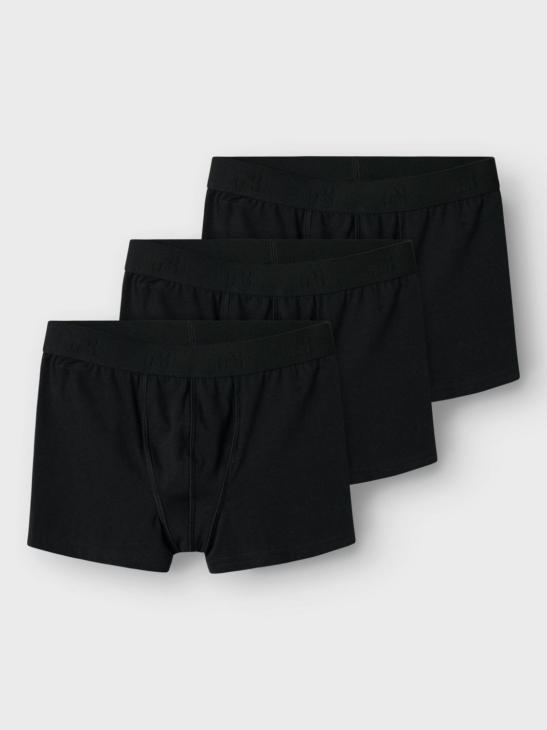 NAME IT Jungen Trunk "NKMBOXER 3P NOOS", Gr. 104, schwarz, Jersey, Obermaterial: 95% Baumwolle, 5% Elasthan, unifarben mit Farbeinsatz, Unterhosen