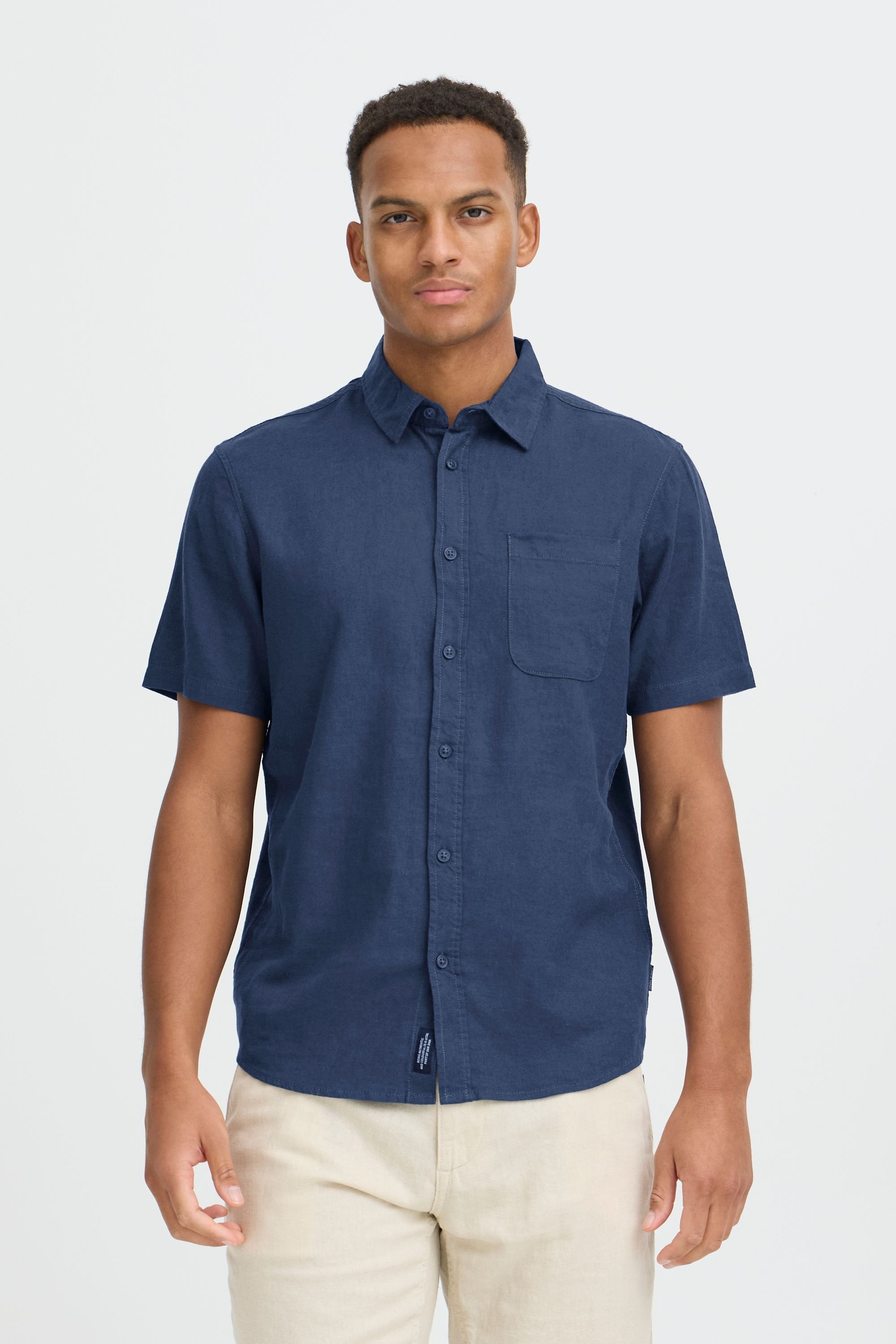 Blend Leinenhemd "BHLins" Stilvolles Kurzarmhemd aus Leinenmix günstig online kaufen