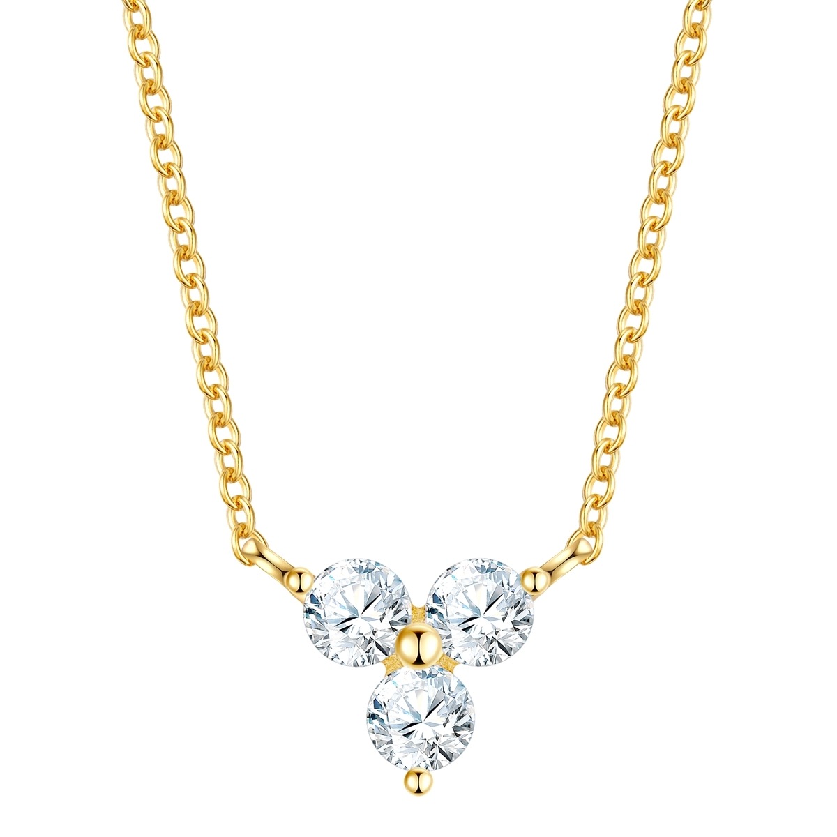 Kette mit Anhänger GLANZSTÜCKE MÜNCHEN "GSM1930", gelbgold, Halsketten, Damen, 40,0cm Basiskette + 5,0cm Verlängerung,mit Zirkonia, Silber 925 (Sterlingsilber), aus Sterling Silber
