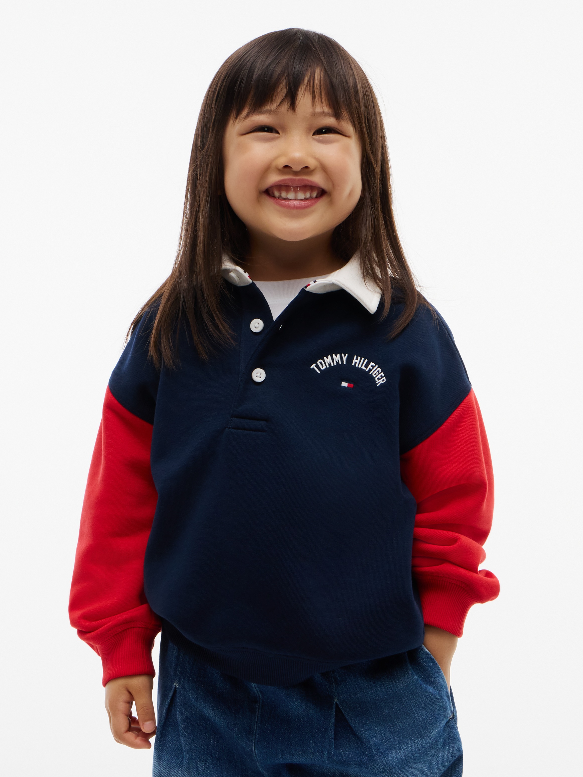 Tommy Hilfiger Sweatshirt , Polokragen & Knopfleiste, für Kinder
