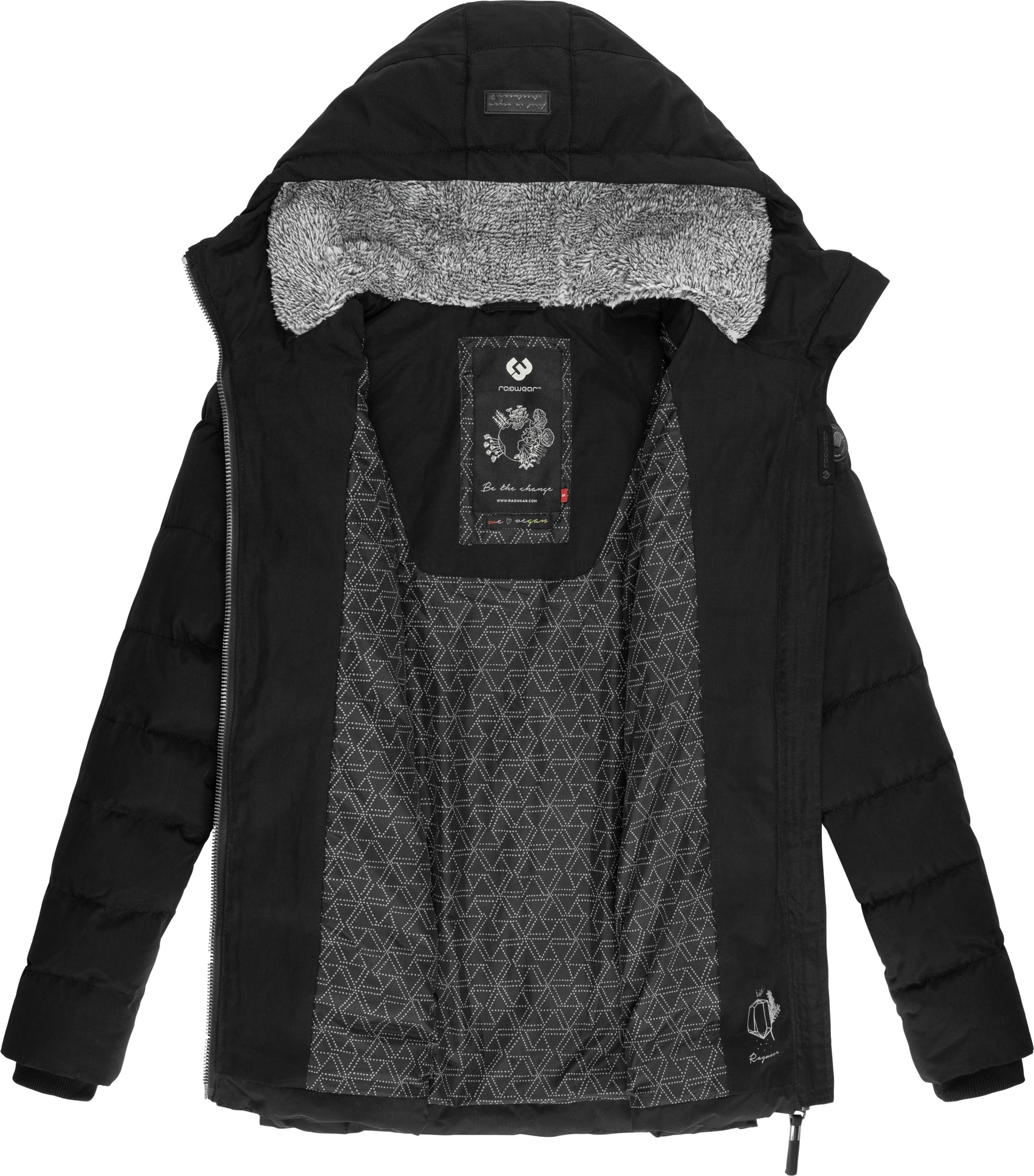 Ragwear Winterjacke »Quantic«, mit Kapuze, stylische Steppjacke mit Teddyfell-Kapuze