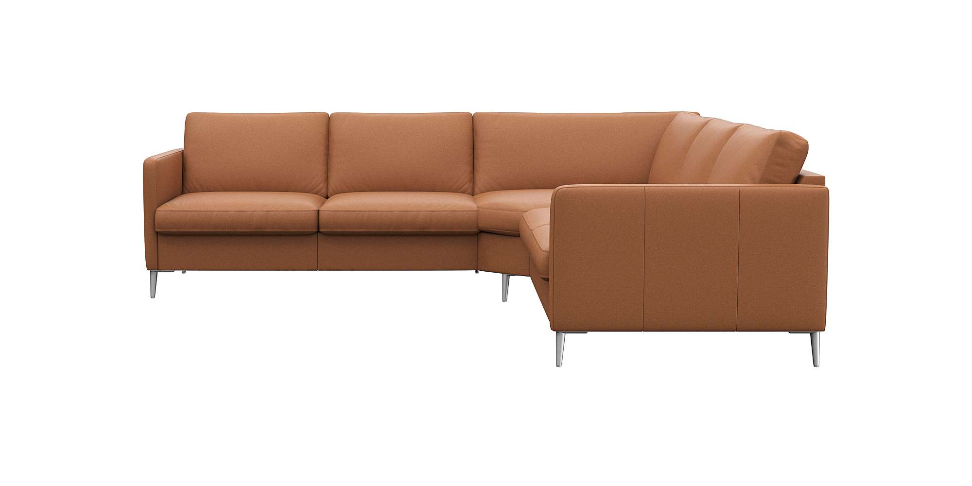 FLEXLUX Ecksofa "Fiore, gleichschenklig, bequem durch hochwertigem Sitzaufbau" schmale Armlehnen, super Sitzkomfort durch Kaltschaum, Füße Alu