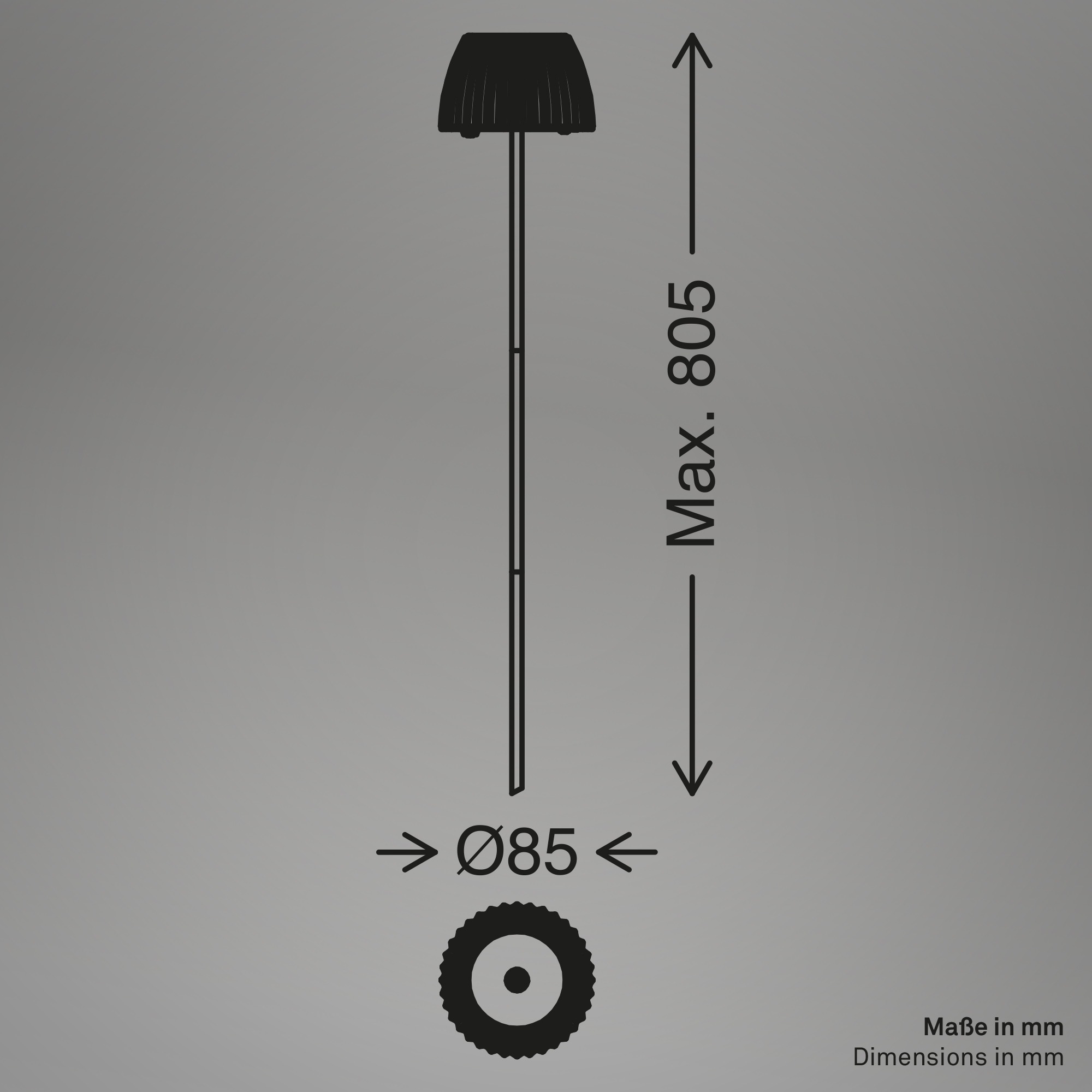 Briloner Leuchten LED Außen-Tischleuchte »RIFFLE« LED-Modul 1 Stk. Warmweiß 8,5x80,5 cm, Akku tauschbar, Outdoor, Balkon, Terrasse