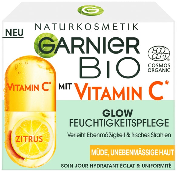 GARNIER Tagescreme »Bio Feuchtigkeitspflege Vitamin C«, mit hoher Wirksamkeit