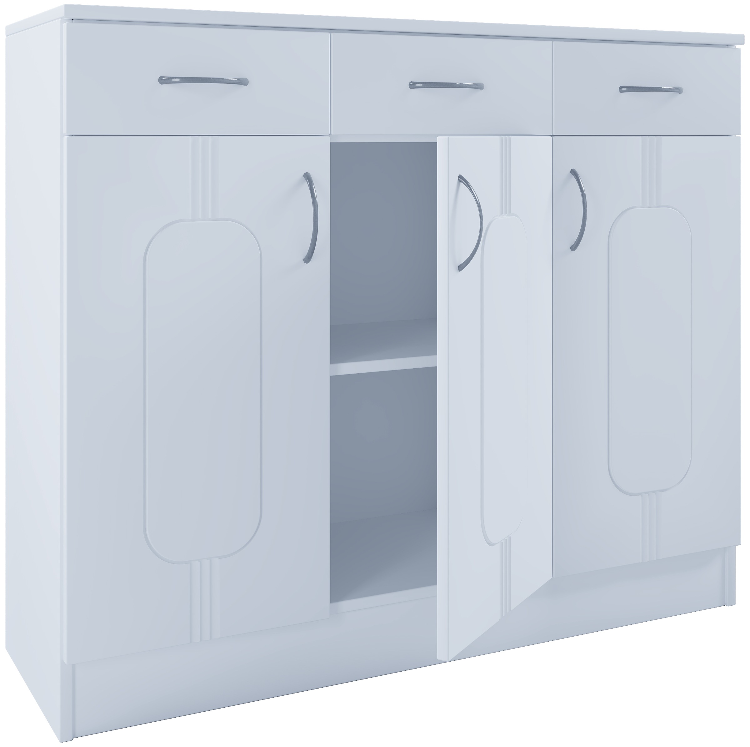 Kommode VCM, B:105cm T:36cm, weiß, Schlafzimmer, Sideboards, "Holz Kommode Sideboard Anrichte Balia 3 Drehtüren"