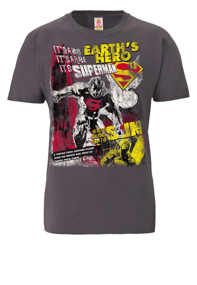 LOGOSHIRT T-Shirt »Superman«, mit coolem Superhelden Motiv