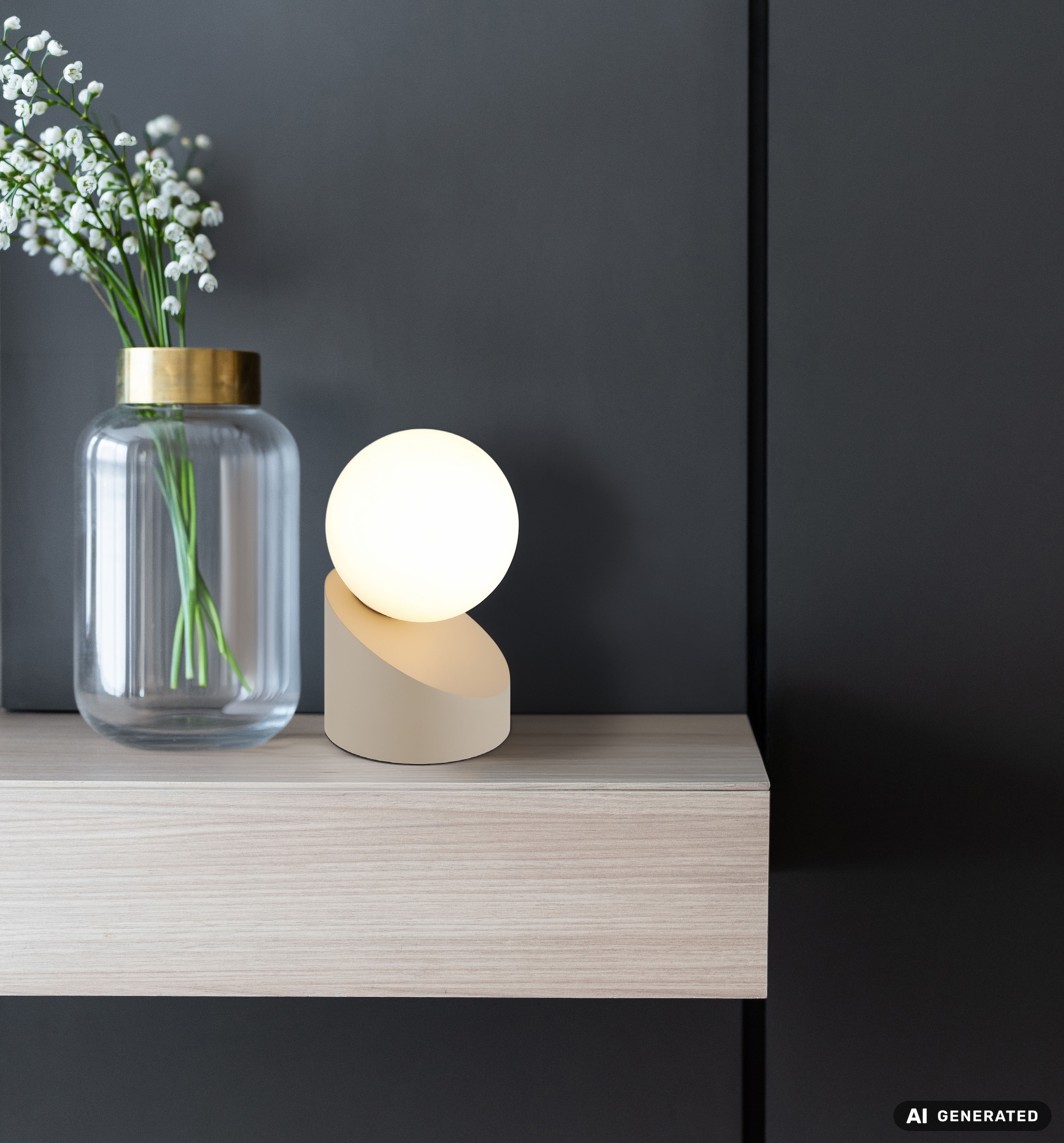 NOWA Tischleuchte »ALISA« G9 1 Stk. Warmweiß mit Glaskugel, Fassung G9, 275 lm, 3000 K, Touch-Funktion, Höhe 16 cm