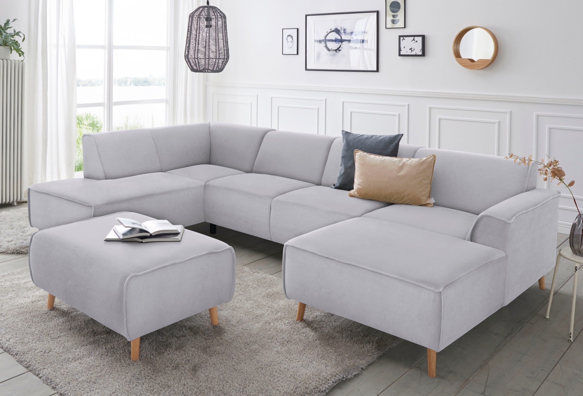 Home affaire Wohnlandschaft "Janek Scandic Design, elegant und zeitlos U-Fo günstig online kaufen
