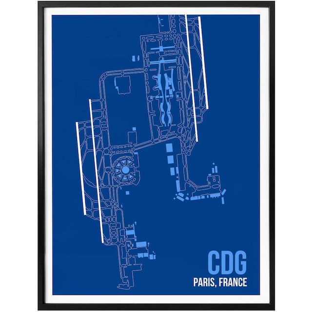 Wall-Art Poster »Wandbild CDG Grundriss Paris«, Grundriss, (1 St.), Poster,  Wandbild, Bild, Wandposter kaufen | BAUR