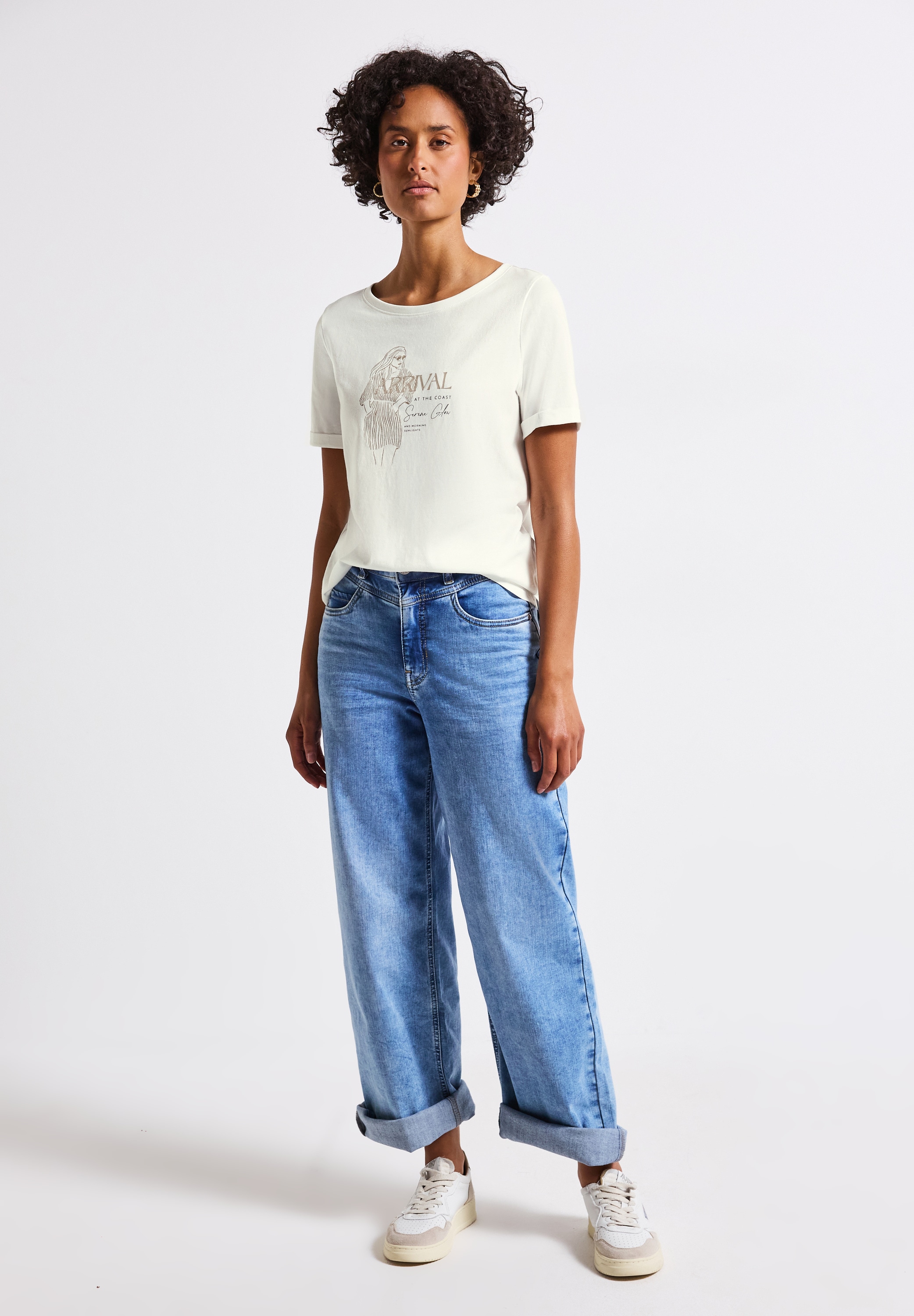 STREET ONE T-Shirt, aus Baumwolle mit Stretchante