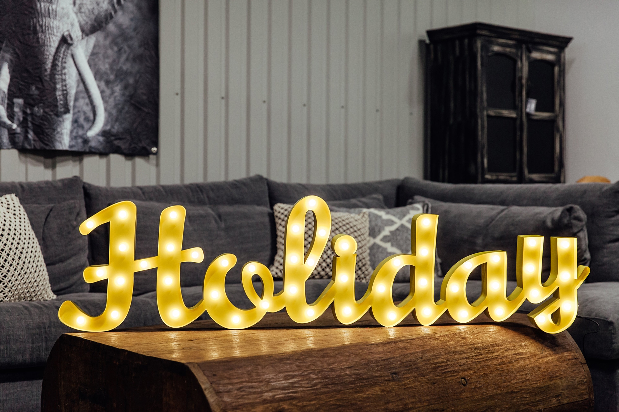 MARQUEE LIGHTS LED Dekolicht »Holiday«, 48 flammig-flammig, Wandlampe, Tischlampe  Holiday mit 48 festverbauten LEDs - 149x38 cm bestellen | BAUR