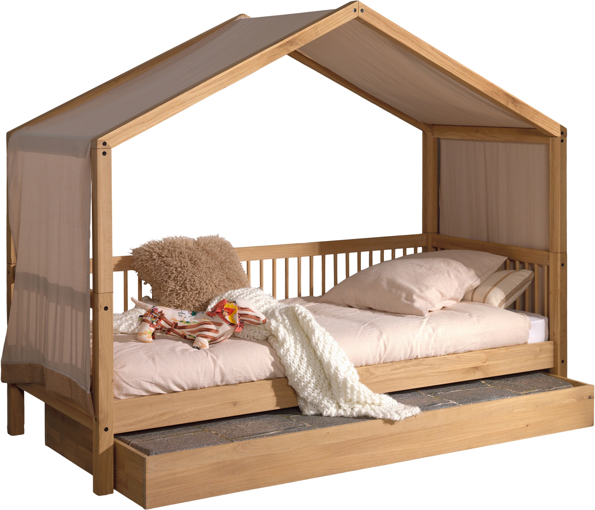 Home affaire Hausbett "Eiche massiv geölt, Made in Europe, langlebige Quali günstig online kaufen
