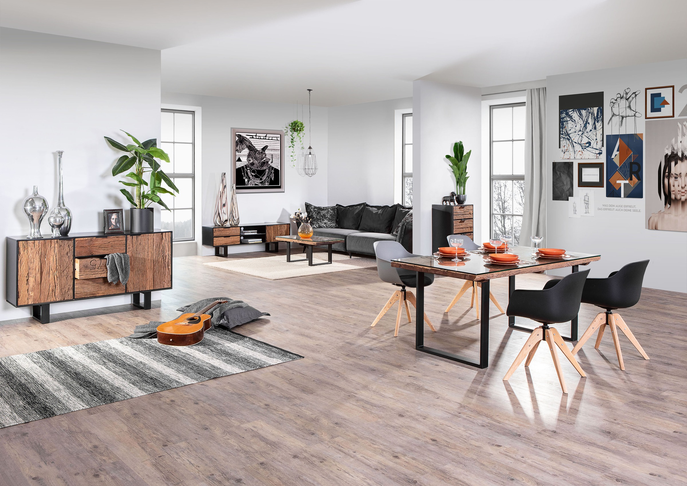 Gutmann Factory Lowboard »Magic«, Kommode aus recyceltem Altholz, TV-Board