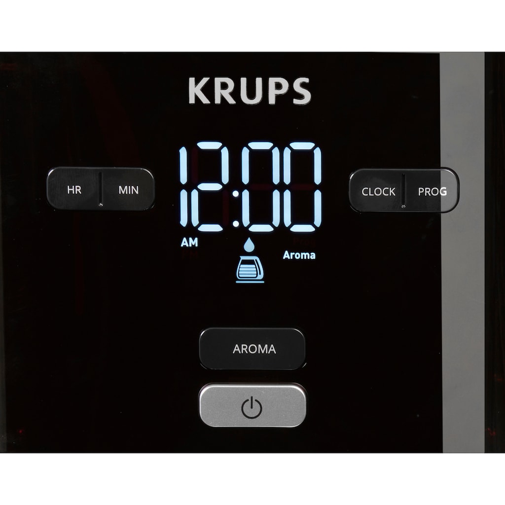Krups Filterkaffeemaschine »KM6008 Smart'n Light«, 24-Stunden-Timer, automatische Abschaltung nach 30 Minuten, großes Digital-Display, großer Brühkopf für perfektes Brühen, Aroma-Funktion, Anti-Tropf-System