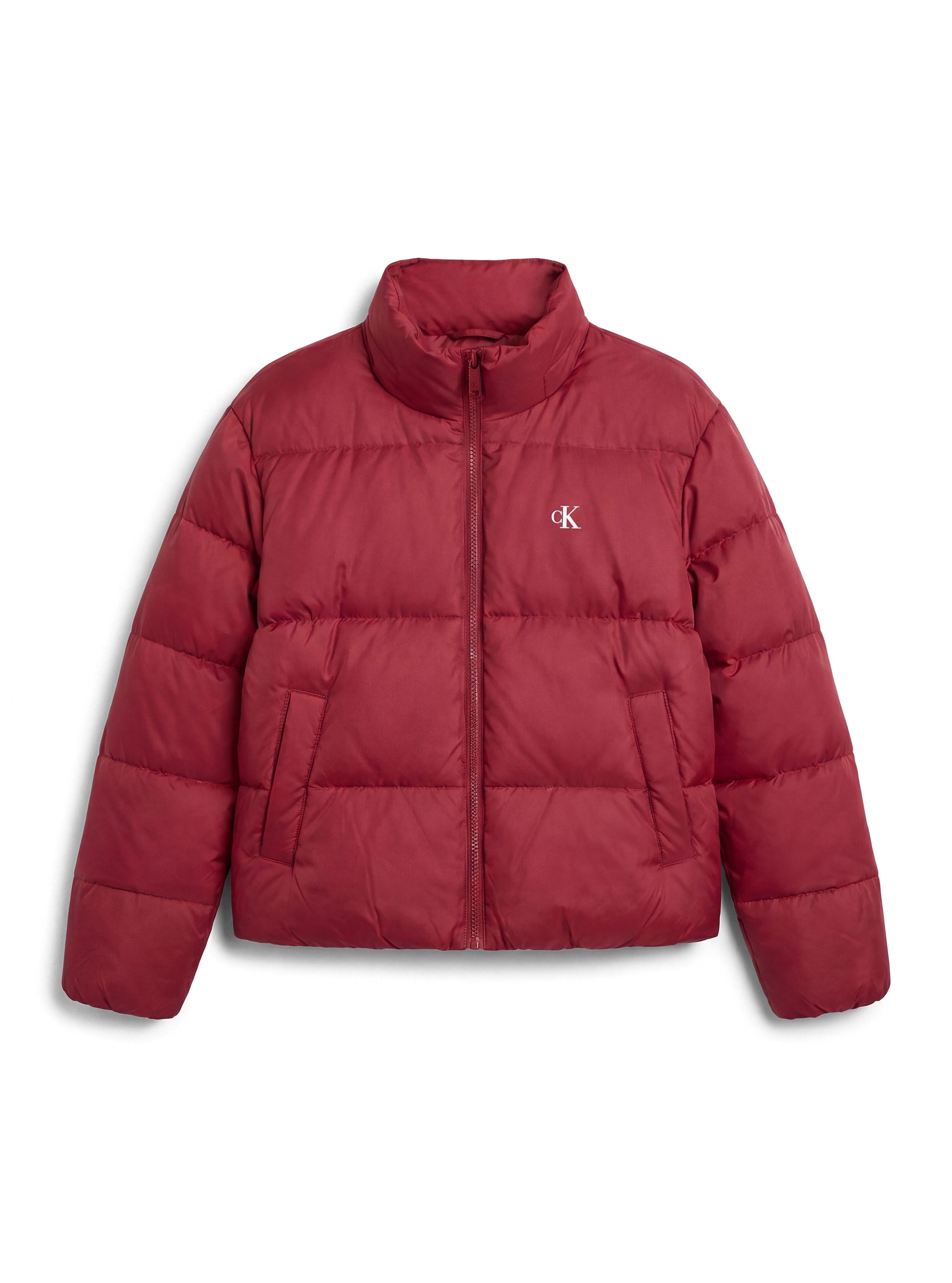 Calvin Klein Steppjacke mit Kapuze abnehmbare Kapuze, Regular Fit, kurze Form, wattiert