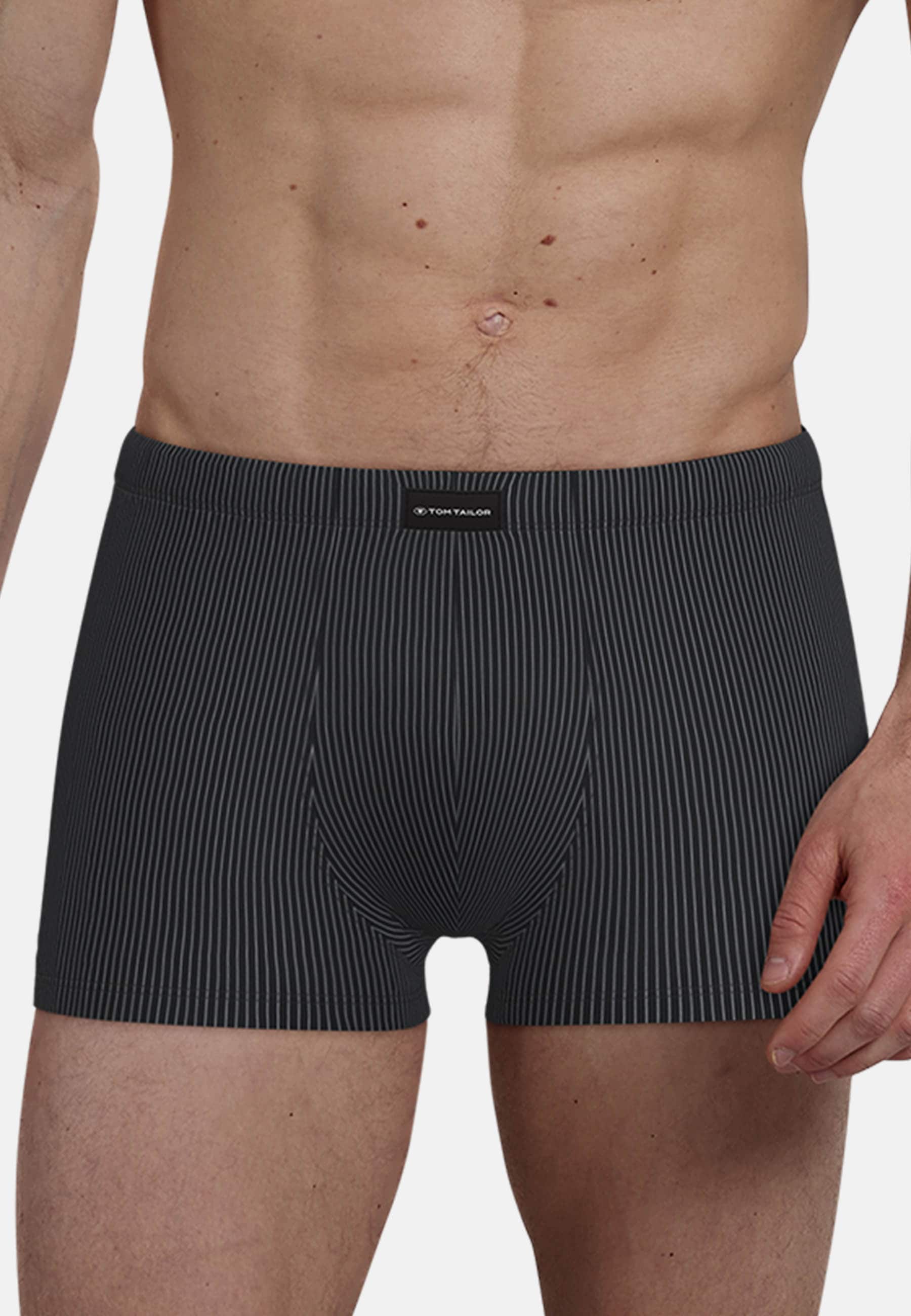 TOM TAILOR Boxershorts »Alaska«, 2 bequem, weich, eng, Streifendesign, Logo, breiter Bund
