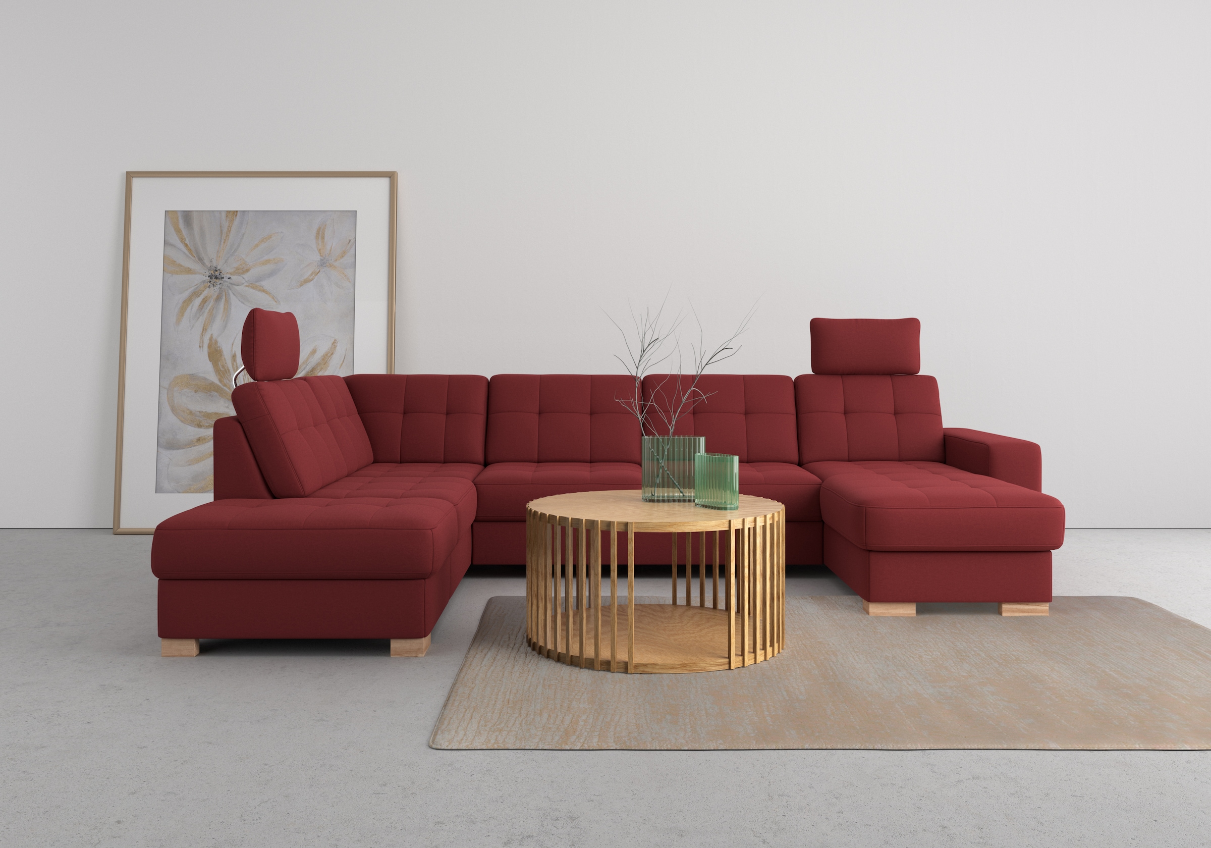 sit&more Wohnlandschaft "Quincy U-Form" wahlweise mit Schlaffunktion und Bettkasten