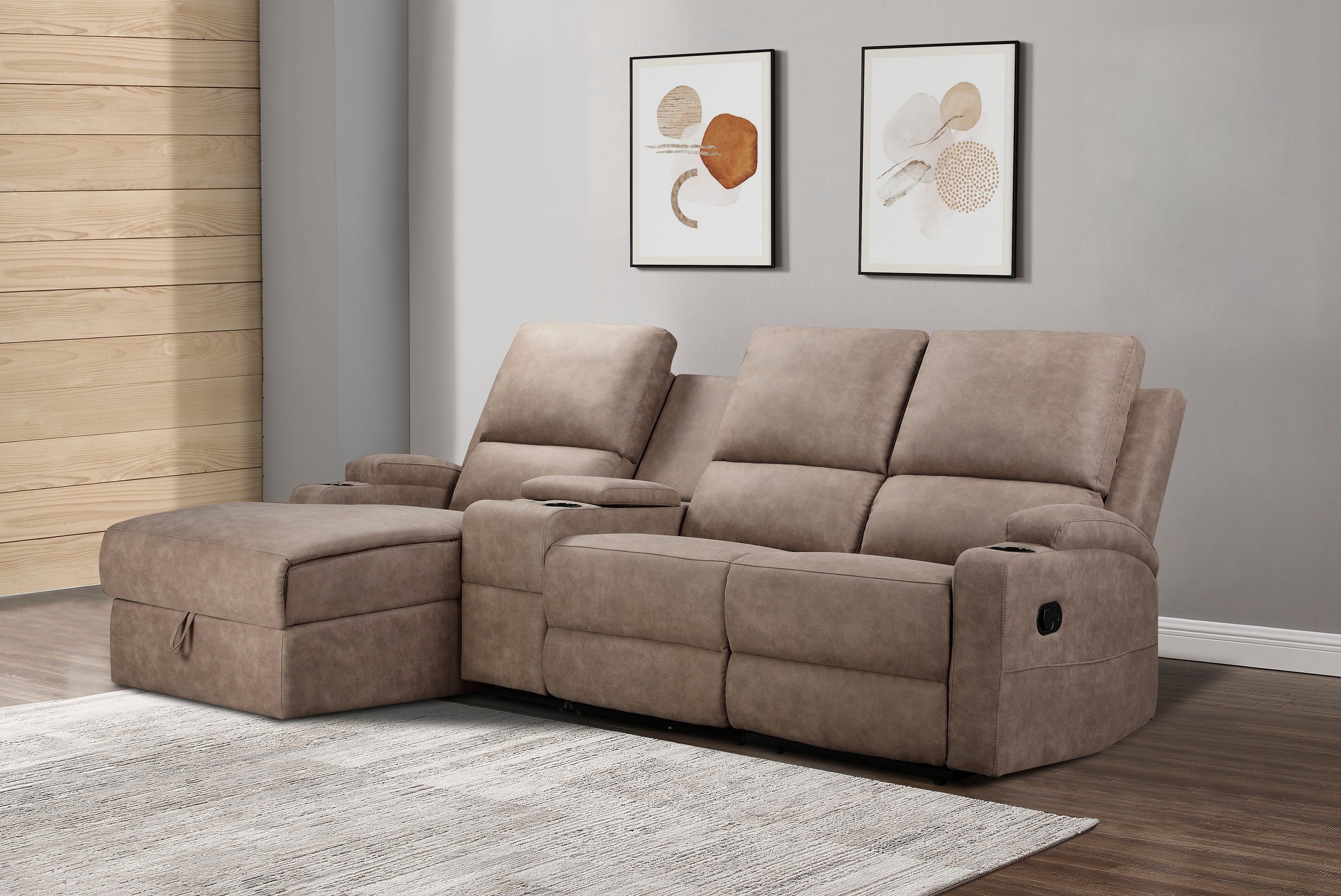 Home affaire Ecksofa "NAPORI Multimediasofa, 3er Kinosessel XXL, L-Form, 3 günstig online kaufen