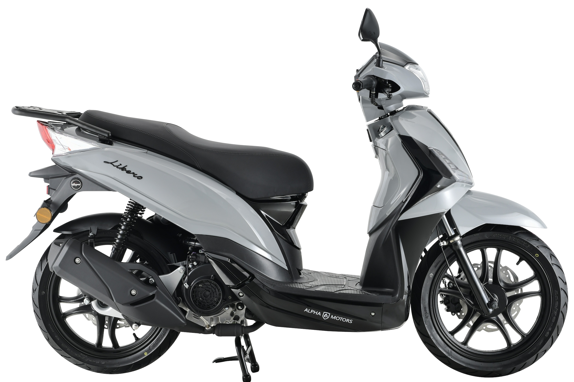 Alpha Motors Motorroller »Motorroller Libero 125 ccm 90 km/h 16-Zoll grau-schwarz« 125 cm³ 90 km/h Euro 5 9,5