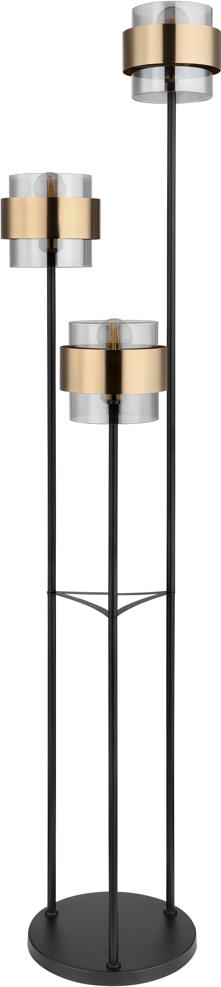 GLOBO LIGHTING Stehlampe »MILLEY«, Leuchtmittel E27 | ohne Leuchtmittel, Stehleuchte/Glas/Messingring/Wohnzimmer/Schlafzimmer/Flur