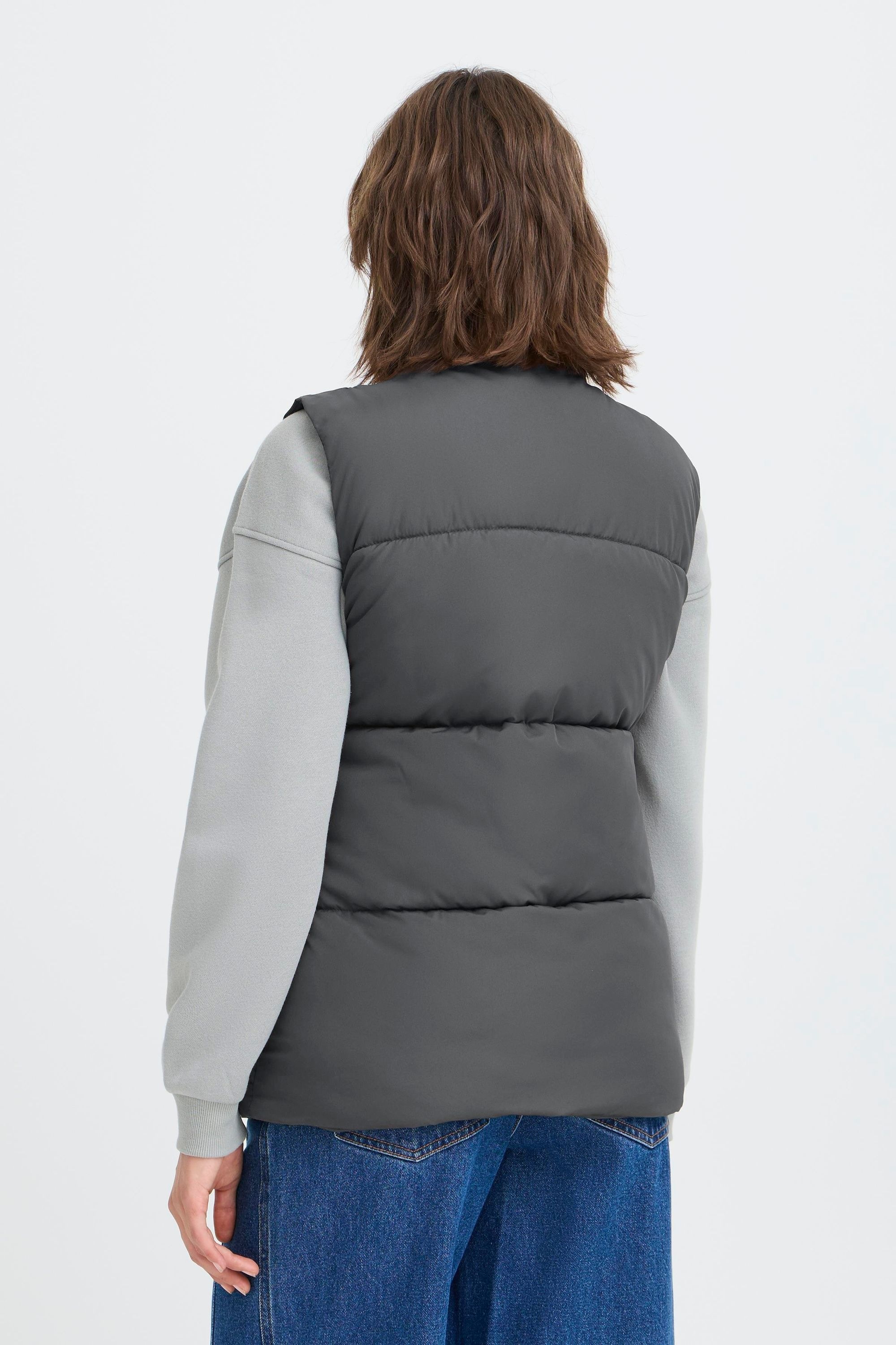 Steppweste OXMO "Steppweste OXMINNA", Damen, Gr. XS, grau (forged iron), Obermaterial: 100% Polyester PES., Westen Steppweste 3
