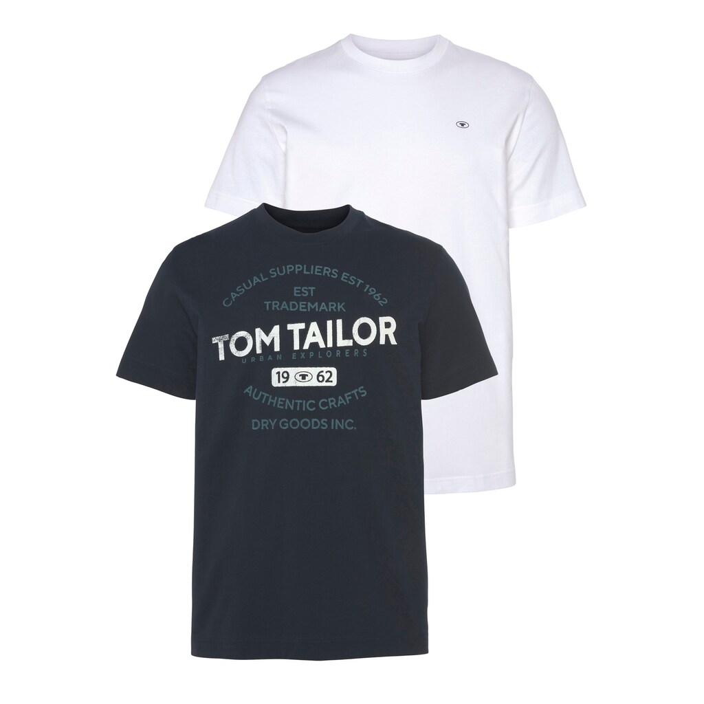 TOM TAILOR T-Shirt, (Packung, 2 tlg.)