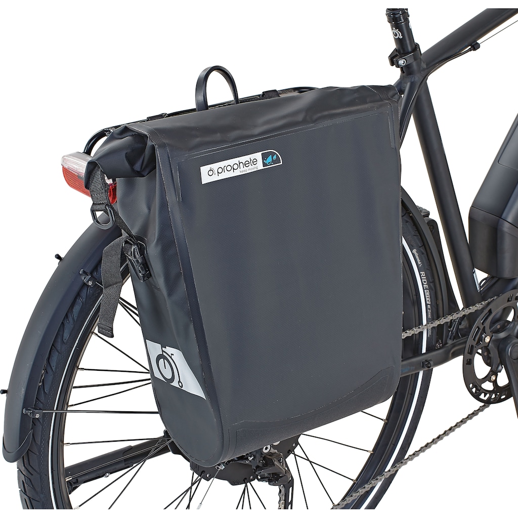 Prophete E-Bike »Prophete Entdecker e2000 Damen«, 10 Gang, Shimano, Deore XT, Heckmotor 250 W, (mit Gepäckträgertasche-mit Lenkertasche)