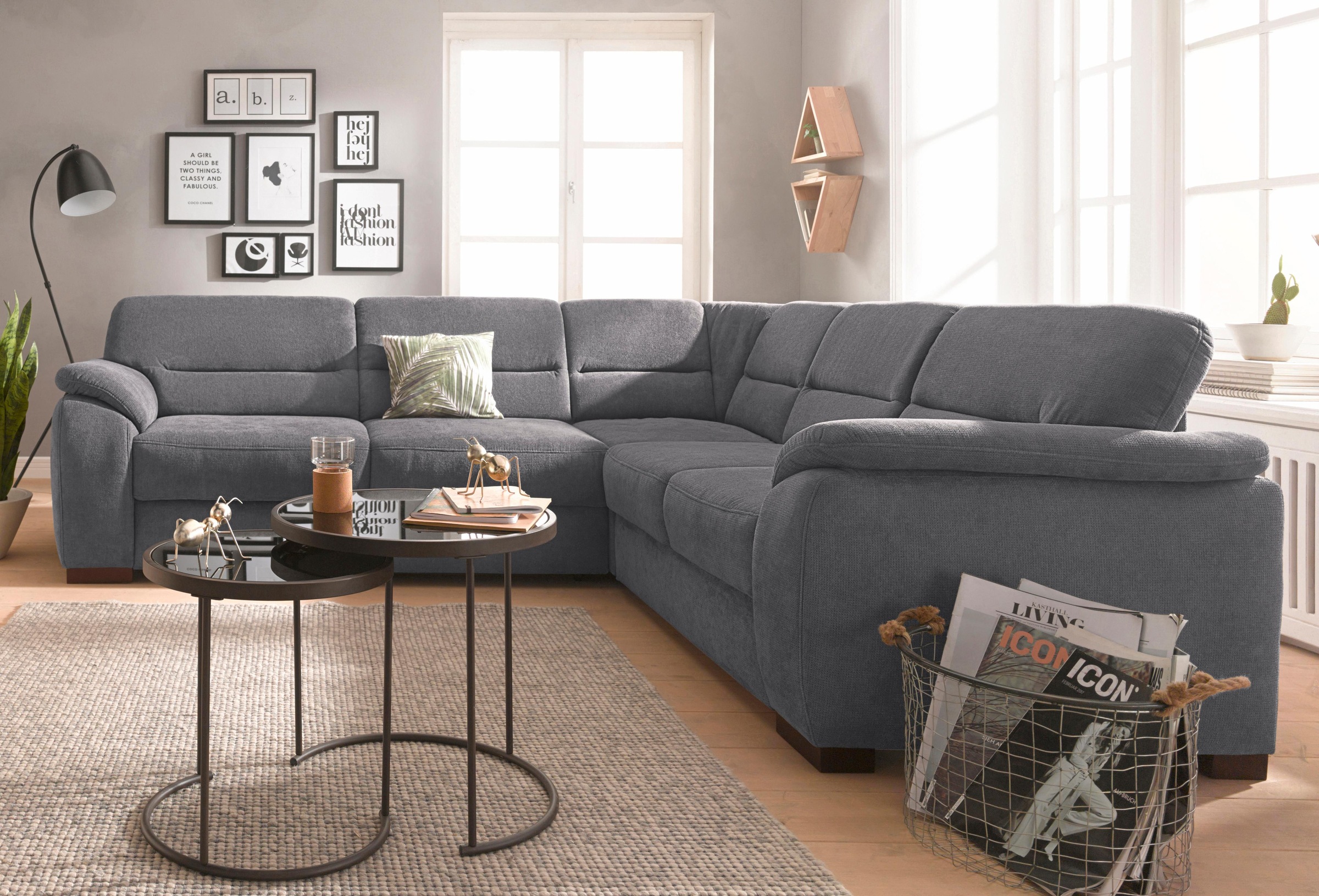 sit&more Ecksofa "Montego L-Form, B: 256cm" wahlweise mit Bettfunktion und günstig online kaufen