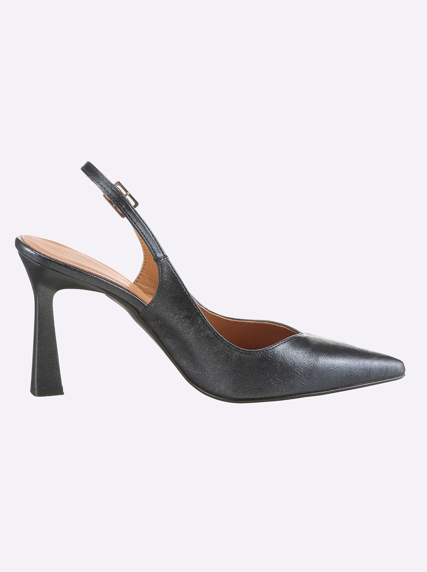 Slingpumps HEINE, Damen, Gr. 40, marine, metallicfarben, Textil, Schuhe Slingpumps 3