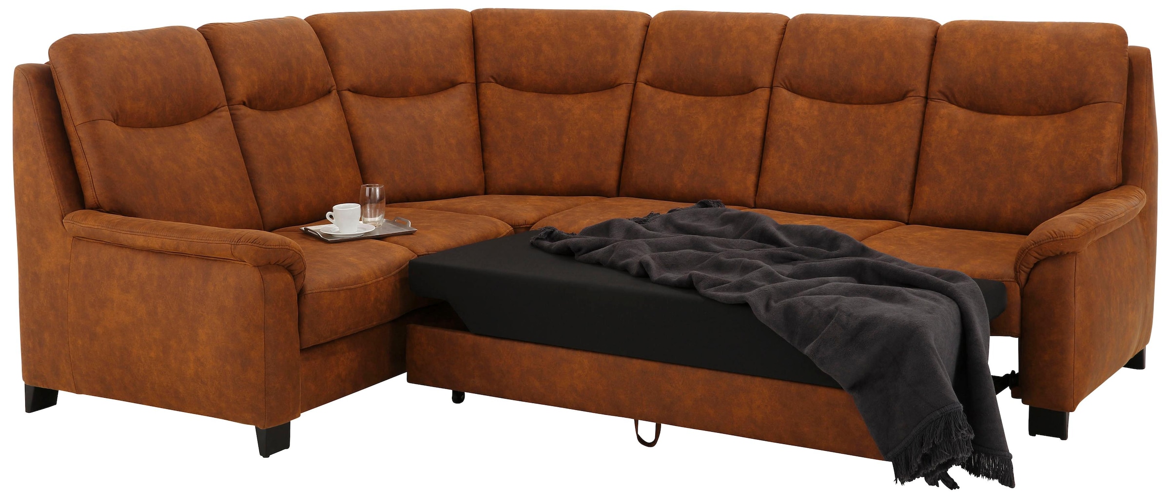 Home affaire Ecksofa »Boccaccio L-Form«, mit Federkern, incl. Kopfteilverstellung, wahlweise Bettfunktion