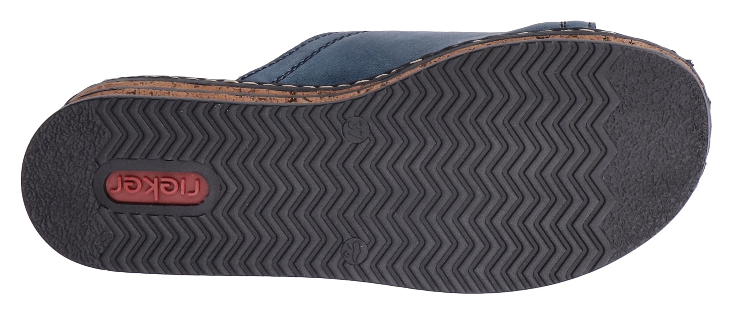 Rieker Keilpantolette, Sommerschuh, Hausschuh, Pantolette mit bequemem Keilabsatz