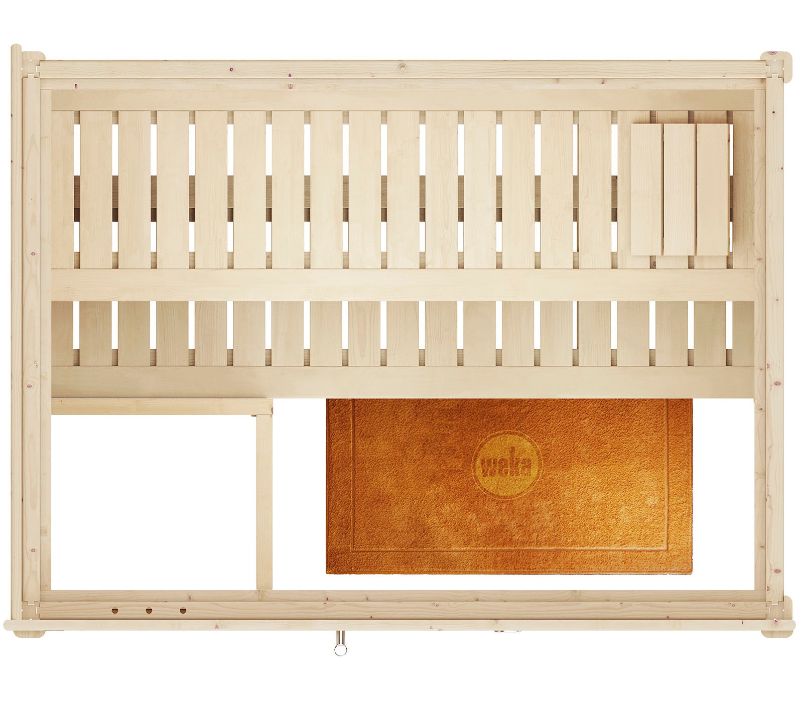 weka Sauna »Massivholzsauna BERGEN 1«, Blockbohlen, Fensterelement, moderne Ganzglastür